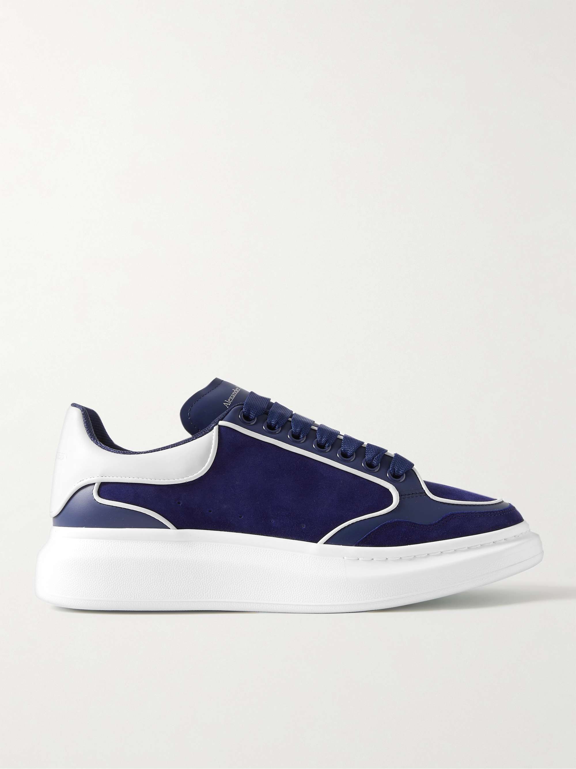 ALEXANDER MCQUEEN Exaggerated-Sole Two-Tone Leather-Trimmed Suede Sneakers  for Men | MR PORTER