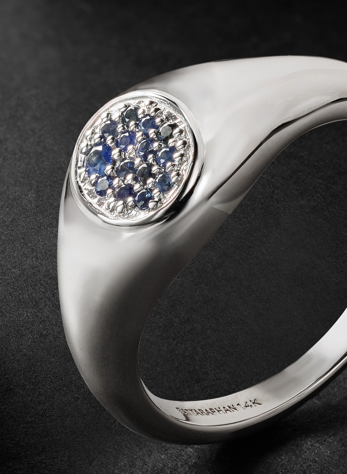 Shop Pattaraphan Nate 14-karat White Gold Sapphire Ring In Silver