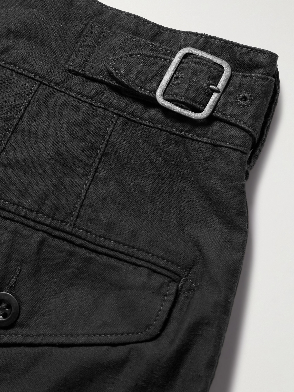 Shop Rrl Hawkes Wide-leg Pleated Cotton-twill Shorts In Black