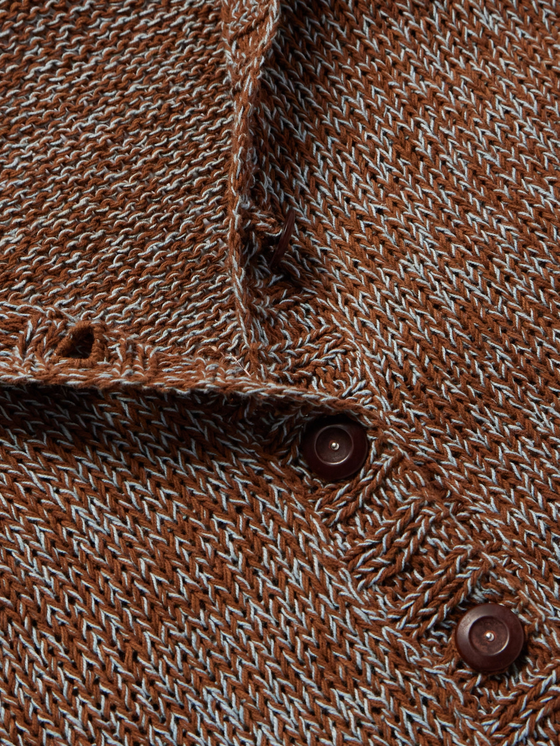 Shop Story Mfg. Twinsun Crocheted Organic Cotton Cardigan In Brown