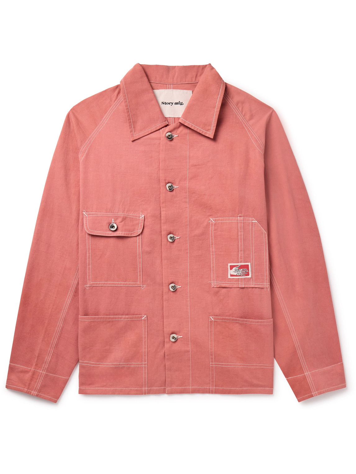 Story Mfg. Railroad Organic Cotton-twill Jacket In Orange
