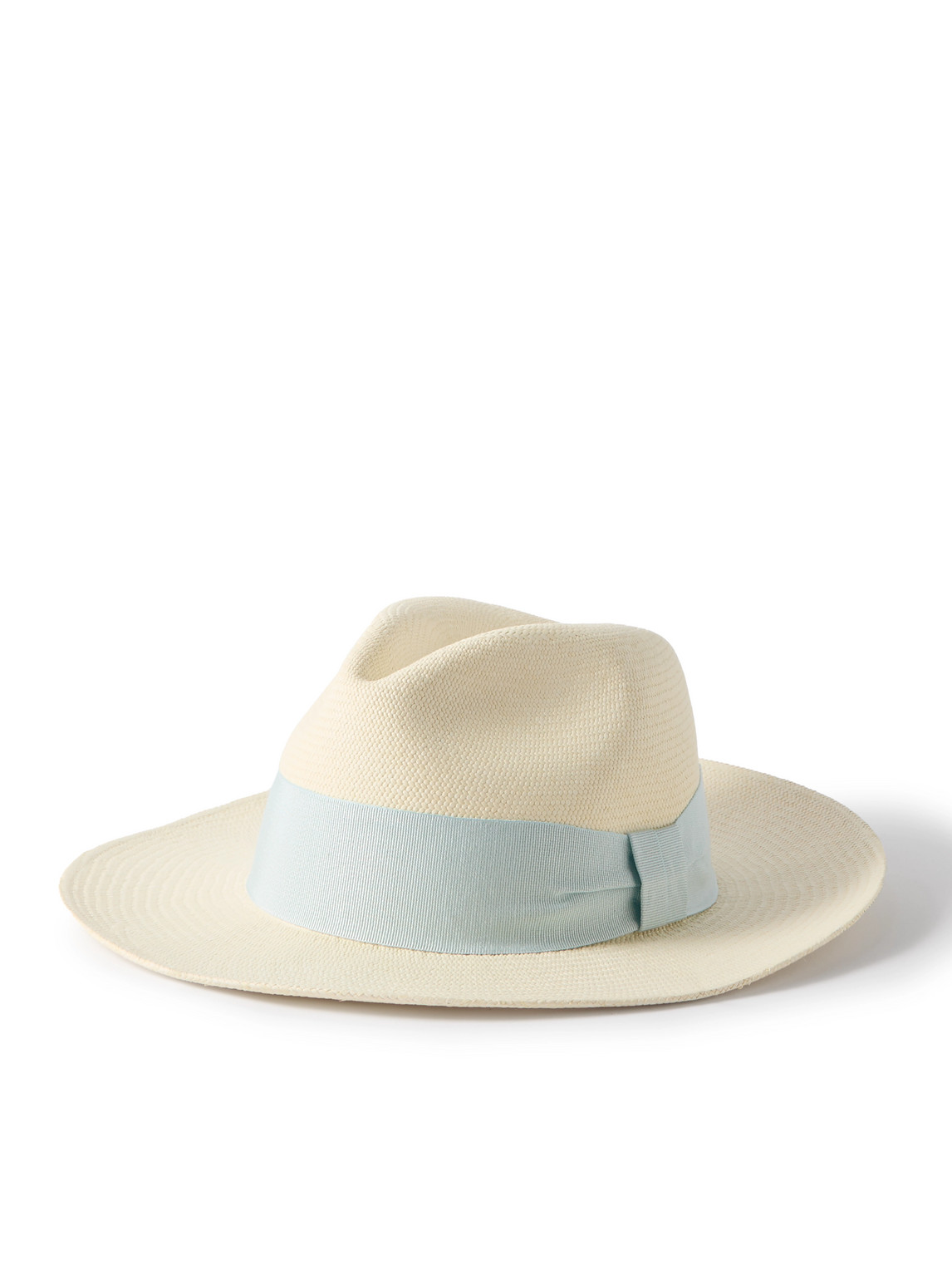 Frescobol Carioca Rafael Grosgrain-trimmed Straw Panama Hat In Neutrals