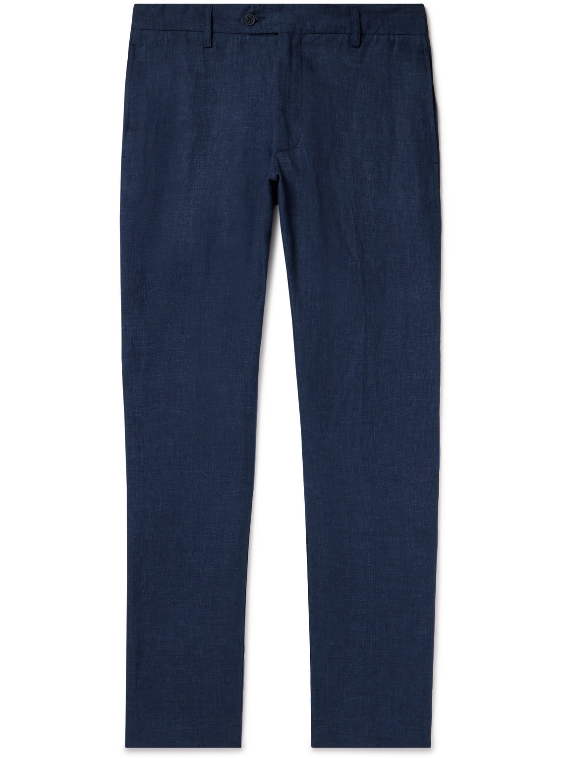Frescobol Carioca Affonso Tapered Linen Suit Trousers In Blue