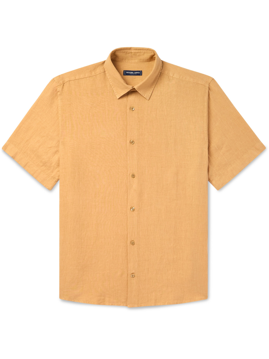 Frescobol Carioca Castro Linen Shirt In Orange