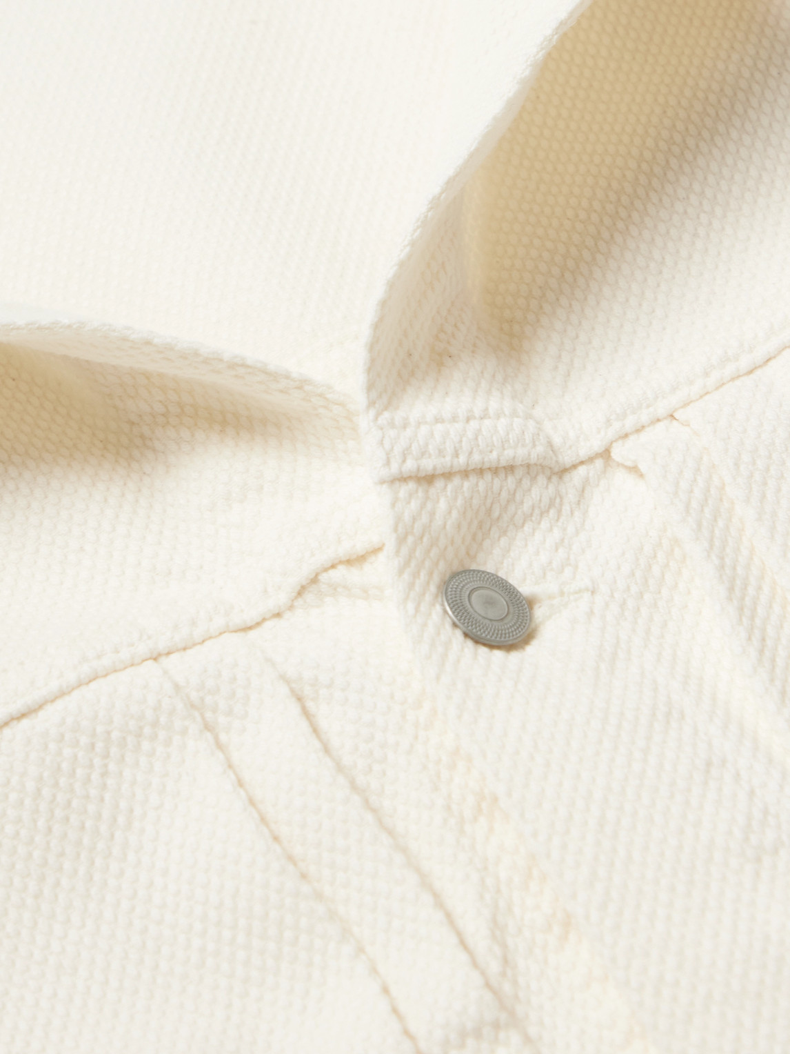 Shop Blue Blue Japan Sashiko Cotton Trucker Jacket In White