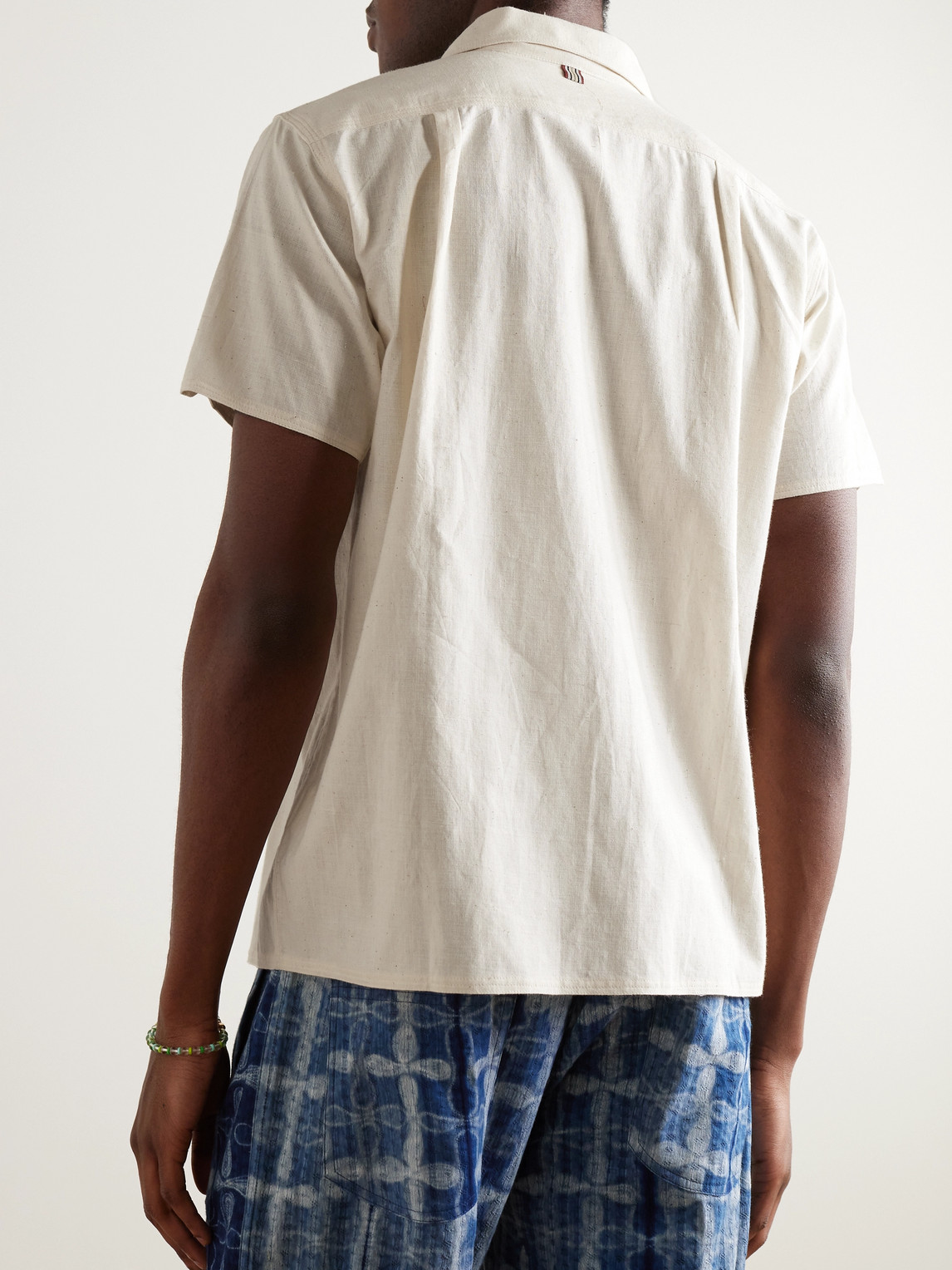 Shop Kardo Chintan Convertible-collar Embroidered Cotton Shirt In White