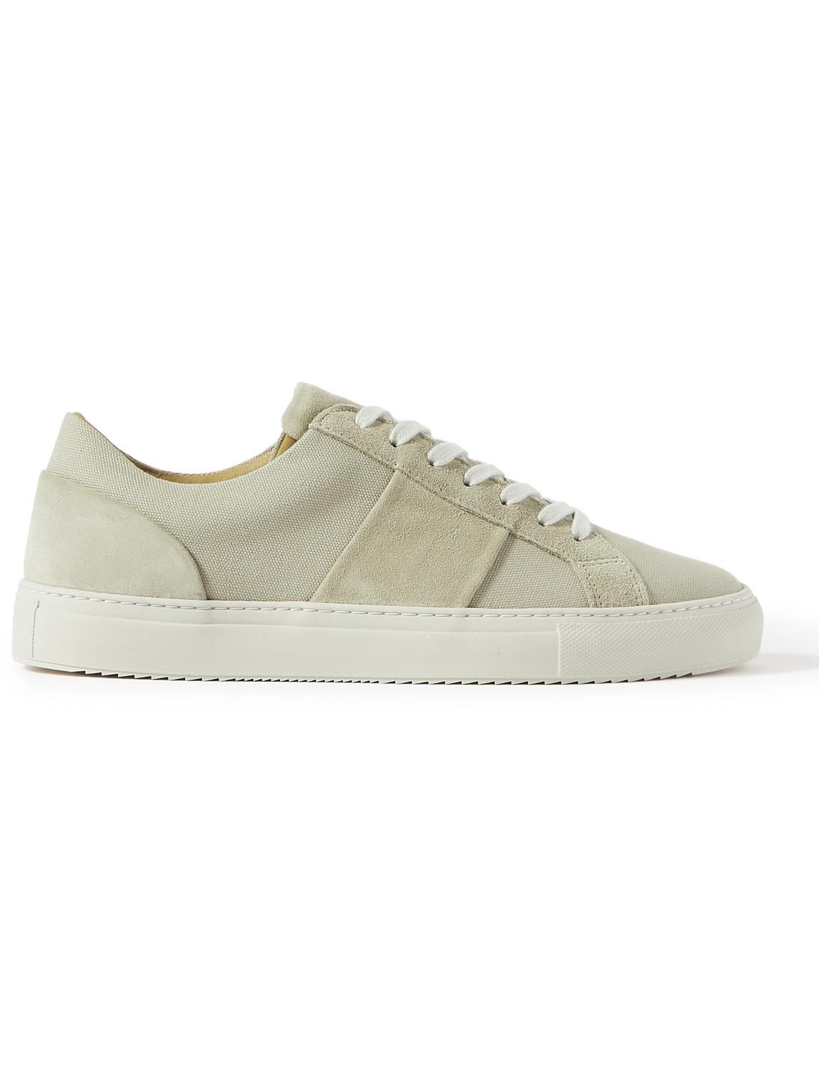 Mr P Alec Suede-trimmed Canvas Trainers In Neutrals