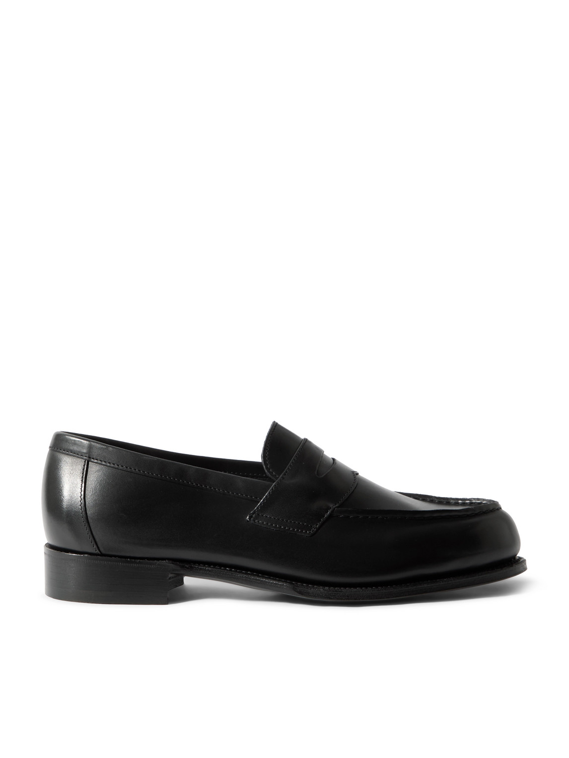 George Cleverley Cannes Leather Penny Loafers In Black