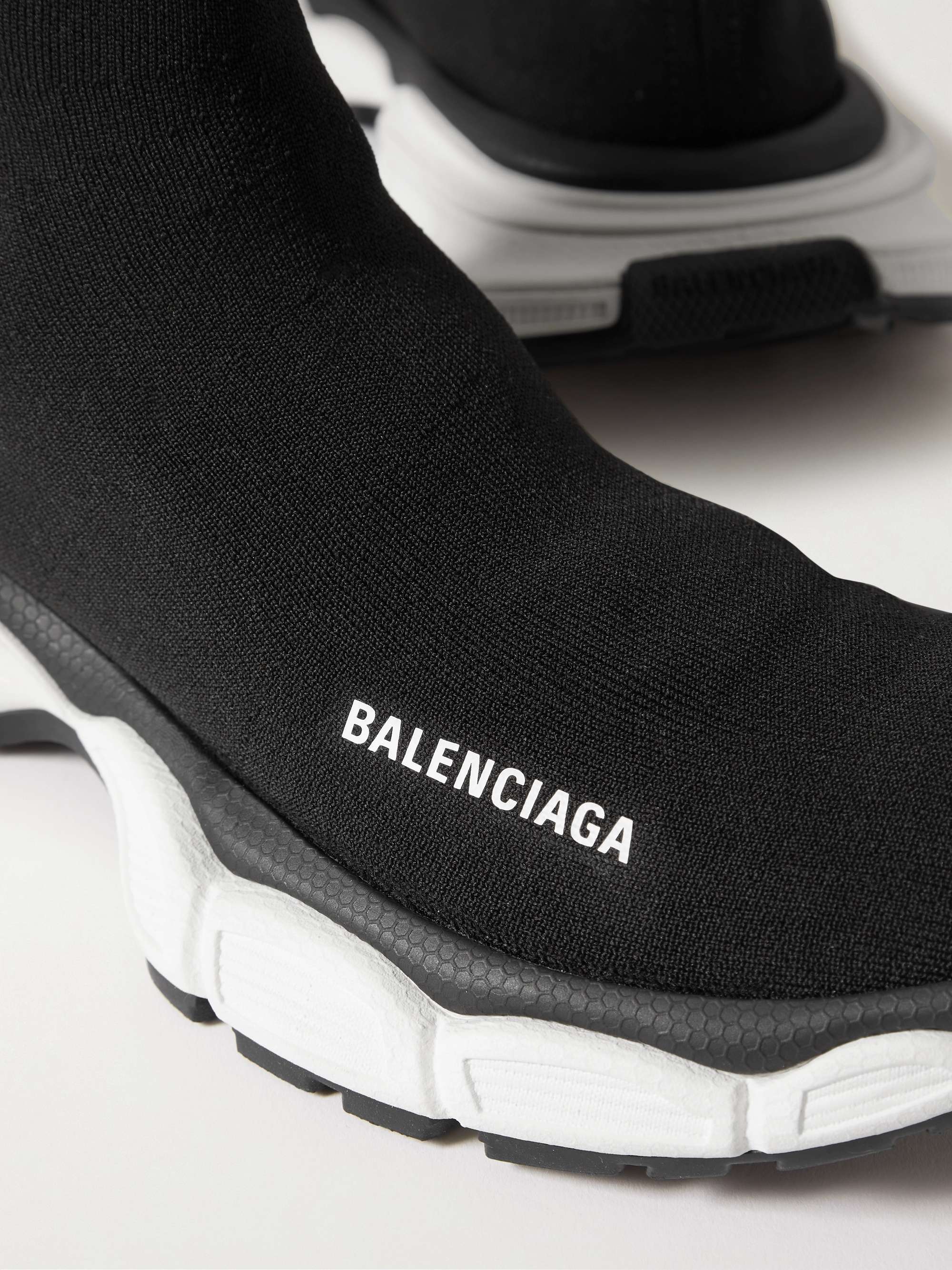 BALENCIAGA 3XL Sock Logo-Print Stretch-Knit Slip-On Sneakers for Men | MR  PORTER