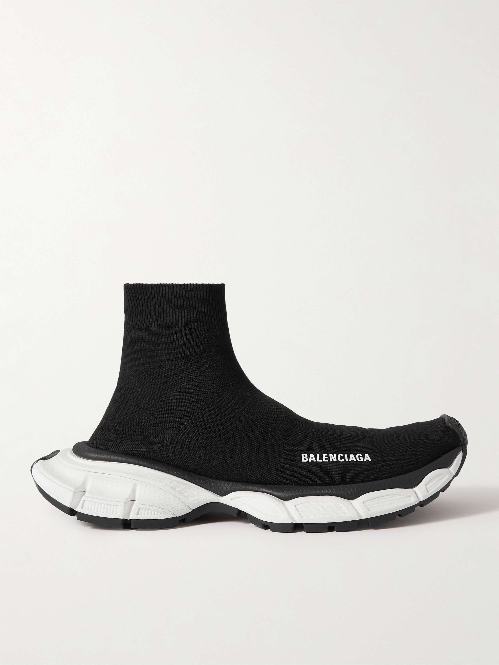 BALENCIAGA 3XL Sock Logo-Print Stretch-Knit Slip-On Sneakers for Men | MR  PORTER