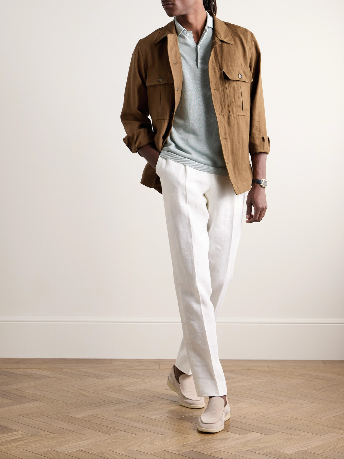 Shop Valstar Antonio Cotton-blend Overshirt In Brown