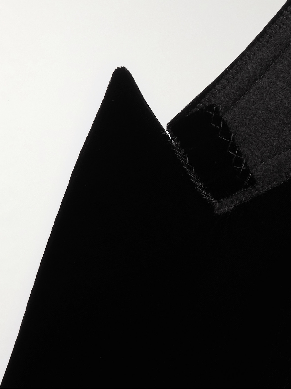 Shop Saint Laurent Double-breasted Velvet Suit Jacket In Black