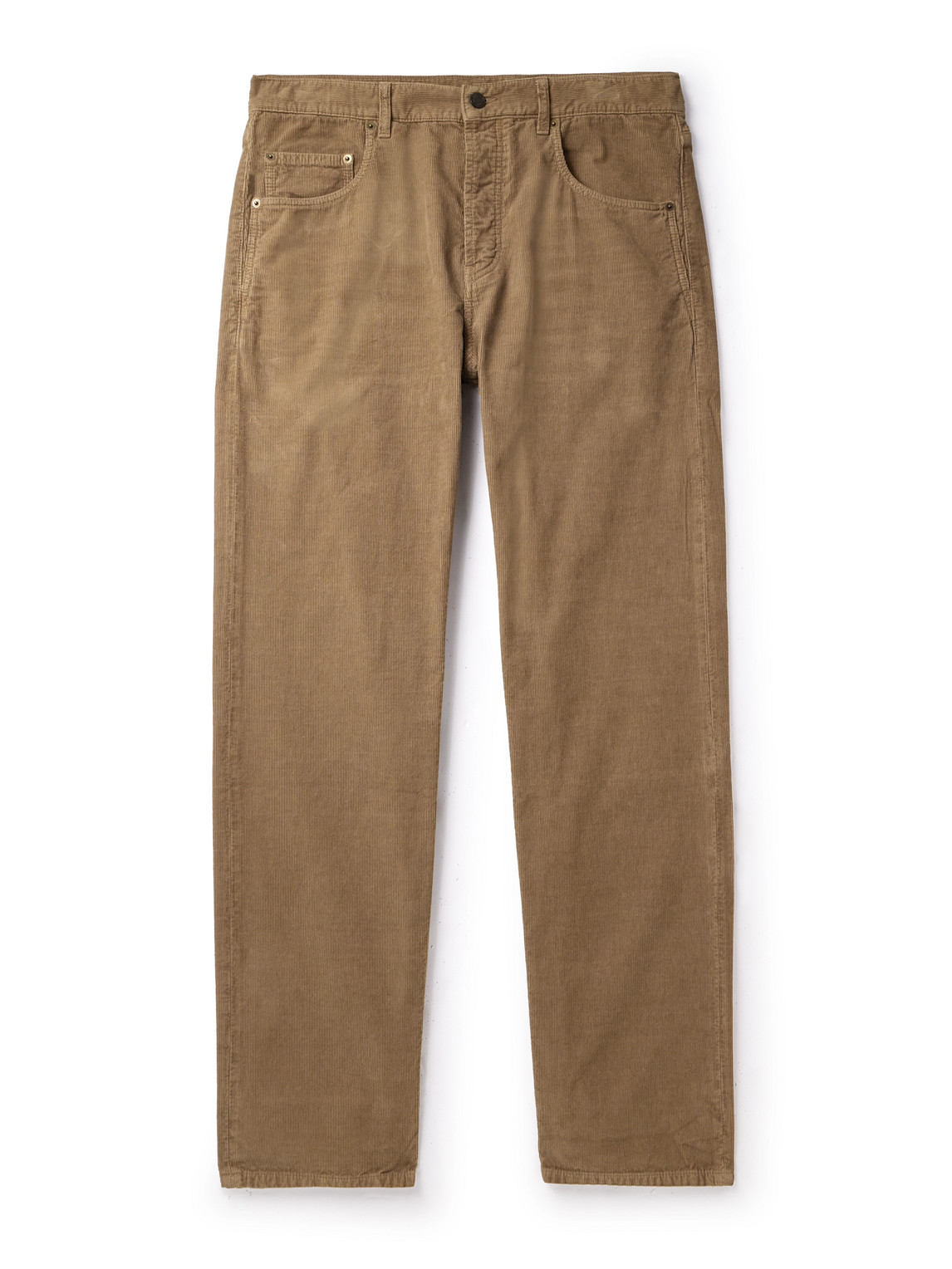Saint Laurent Straight-leg Cotton-corduroy Trousers In Brown