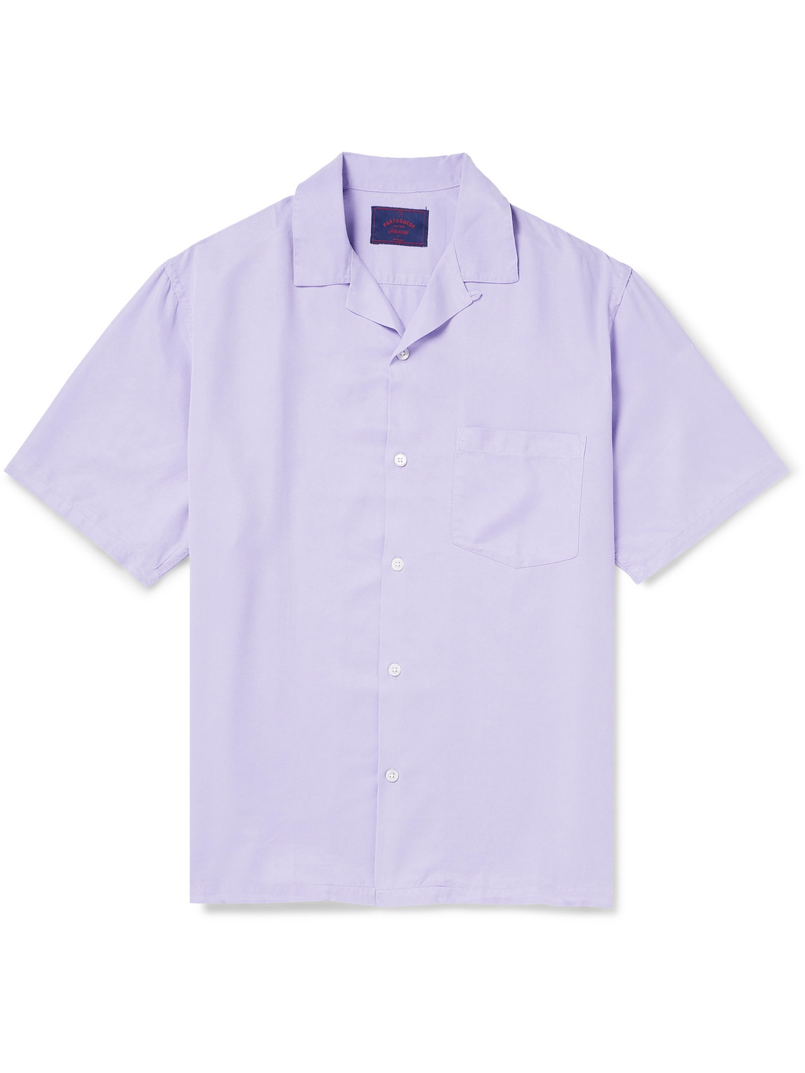 Portuguese Flannel Dogtown Convertible-collar Tencel™ Lyocell Shirt In Purple