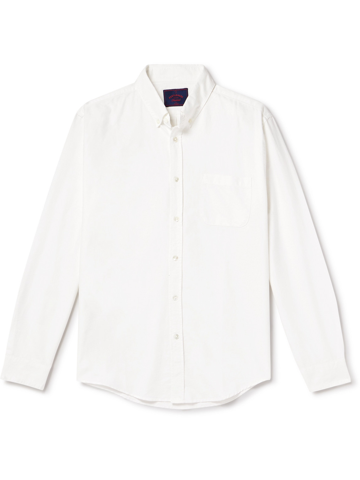 Portuguese Flannel Belavista Button-down Collar Cotton Oxford Shirt In White