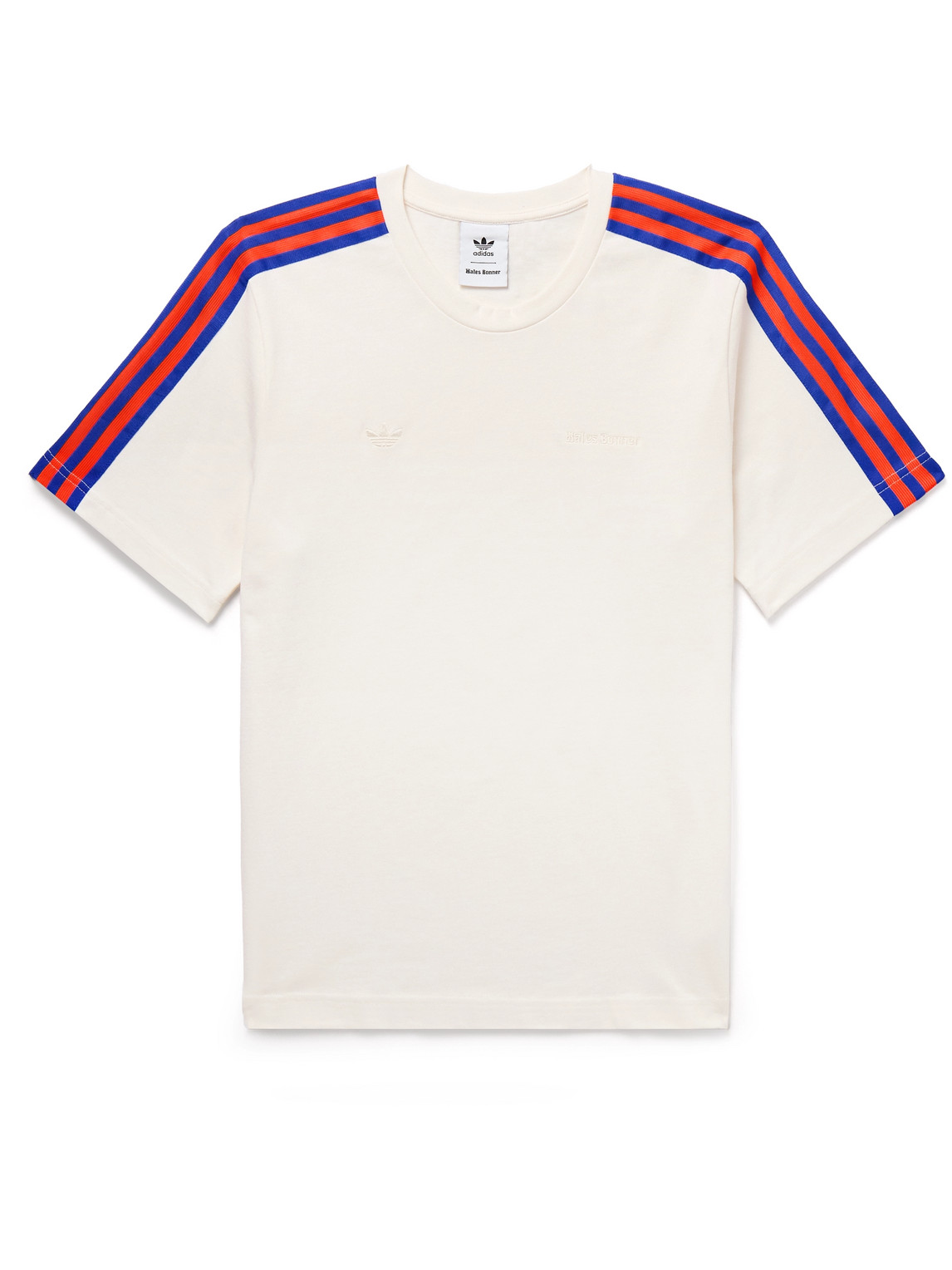 Adidas Originals Wales Bonner Webbing-trimmed Embroidered Organic Cotton-jersey T-shirt In White