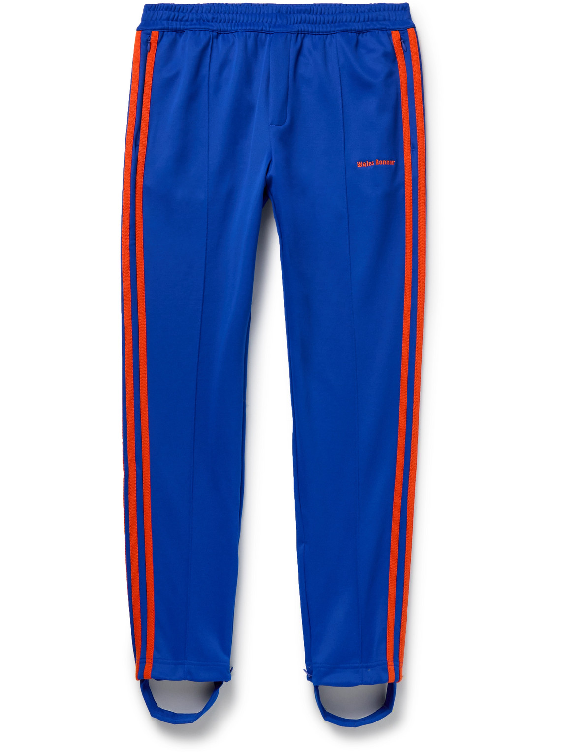 Adidas Originals Wales Bonner Straight-leg Logo-embroidered Striped Recycled-jersey Track Pants In Blue