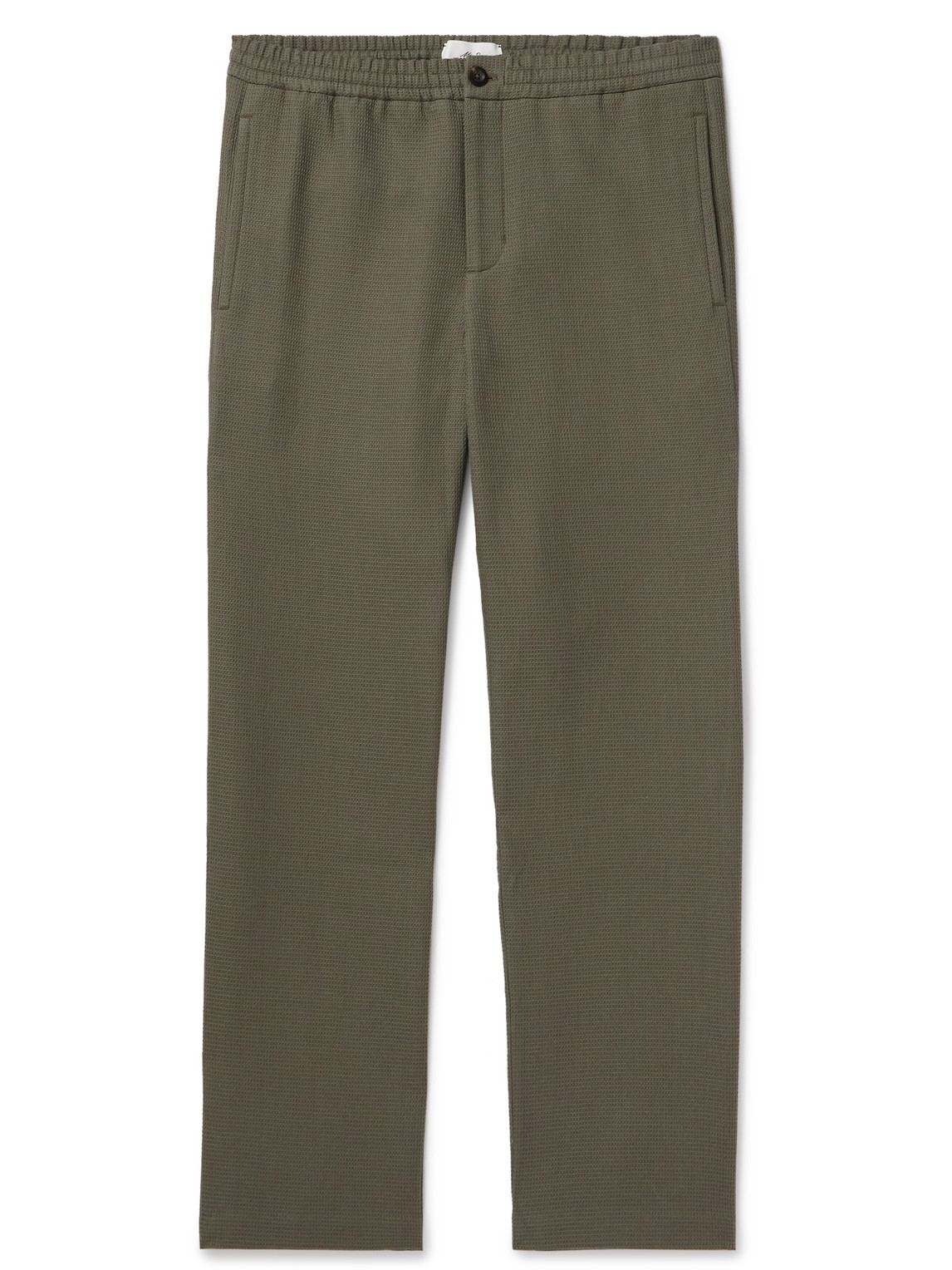 Edward Straight-Leg Waffle-Knit Organic Cotton Suit Trousers