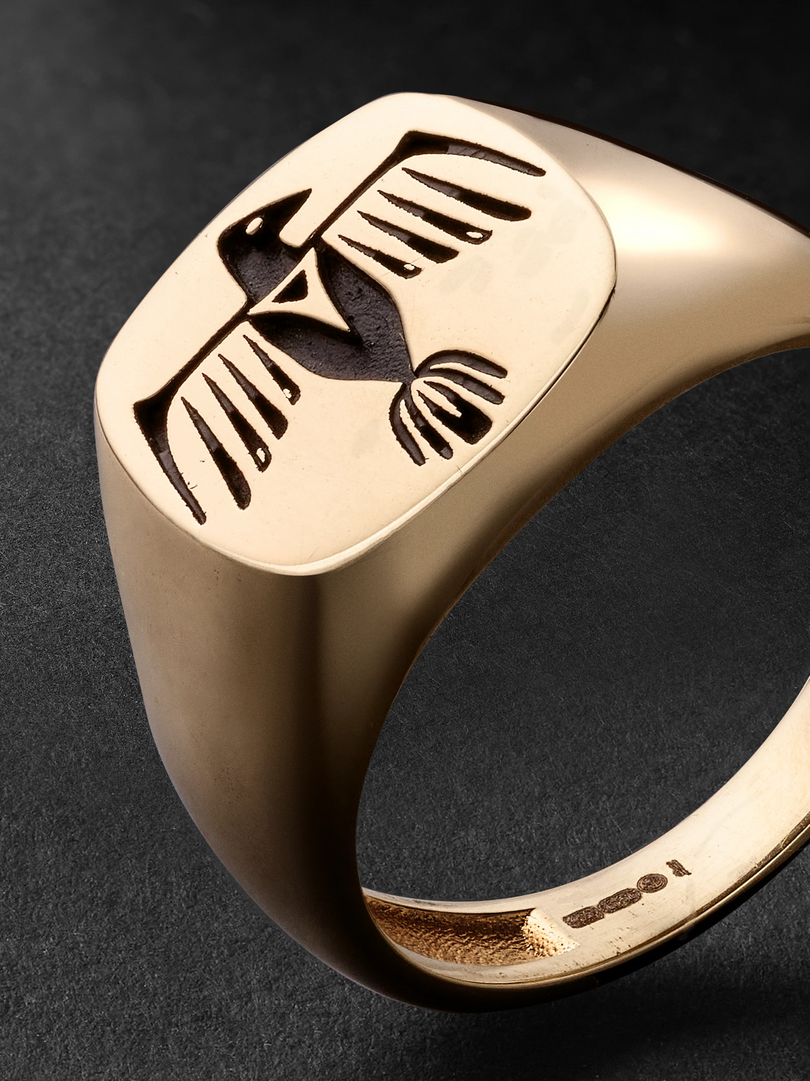 Shop Jacquie Aiche Thunderbird Gold Signet Ring