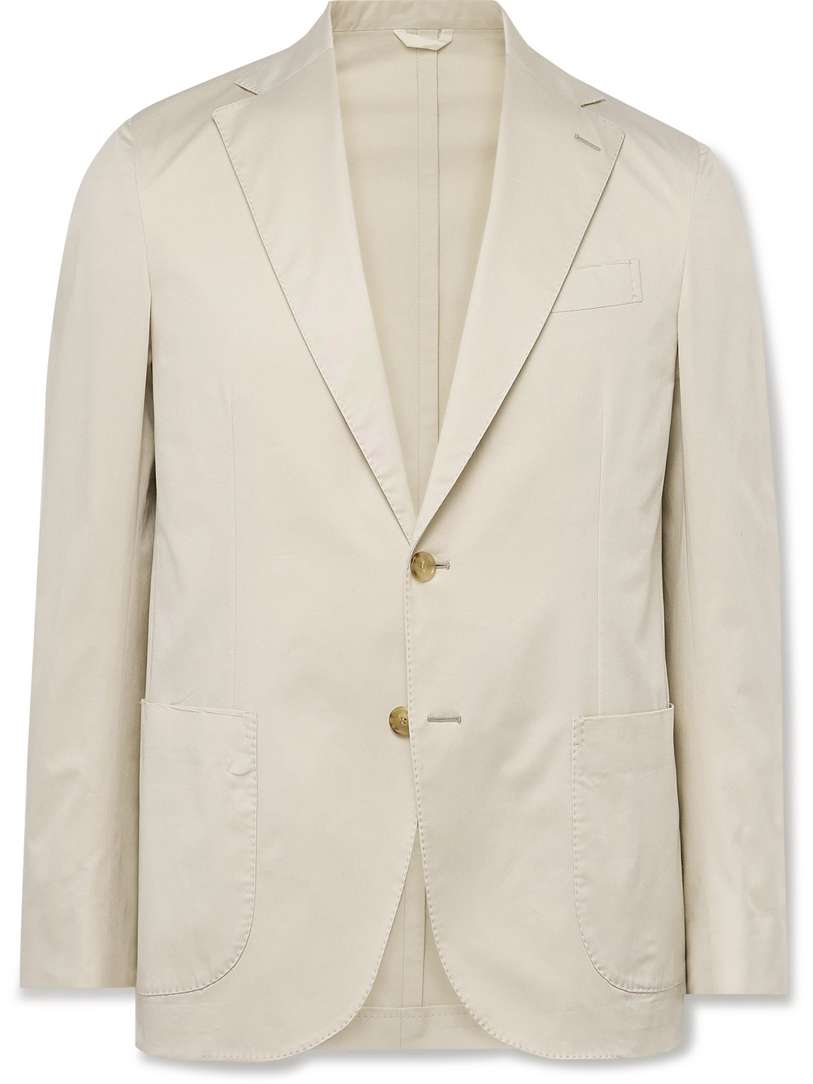 De Petrillo Slim-fit Cotton-blend Suit Jacket In Neutrals
