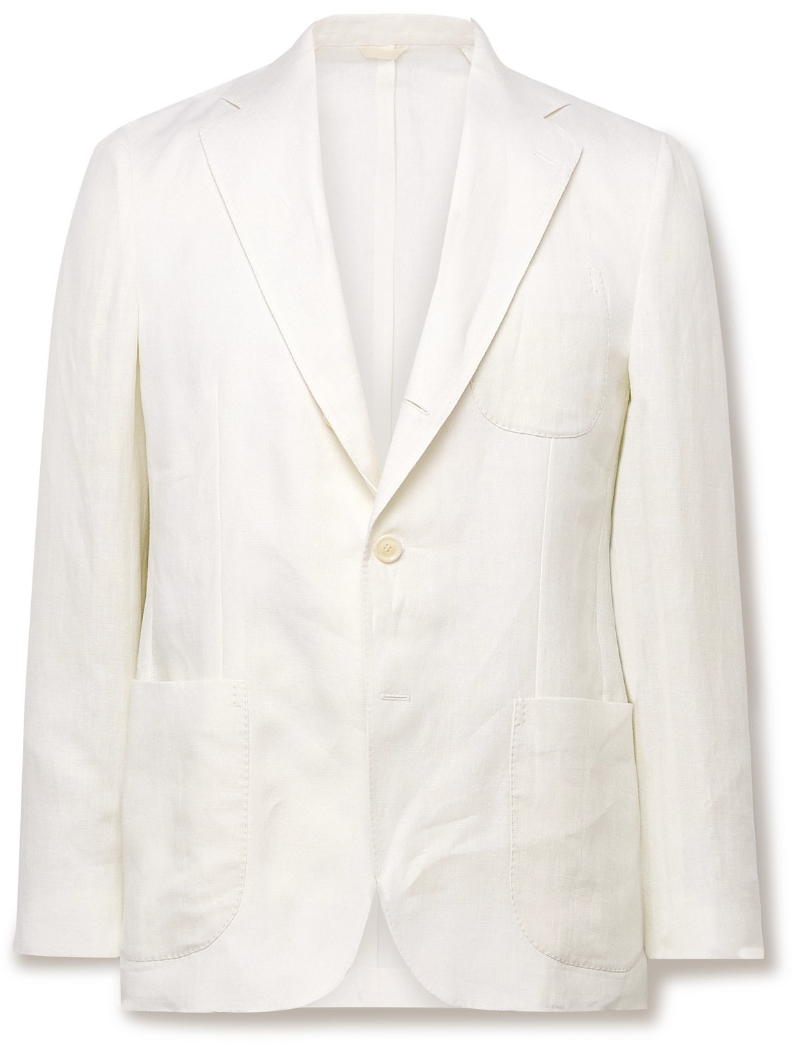 De Petrillo Slim-fit Linen Suit Jacket In White