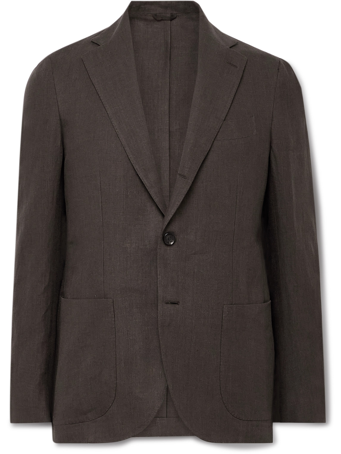 De Petrillo Linen Suit Jacket In Brown