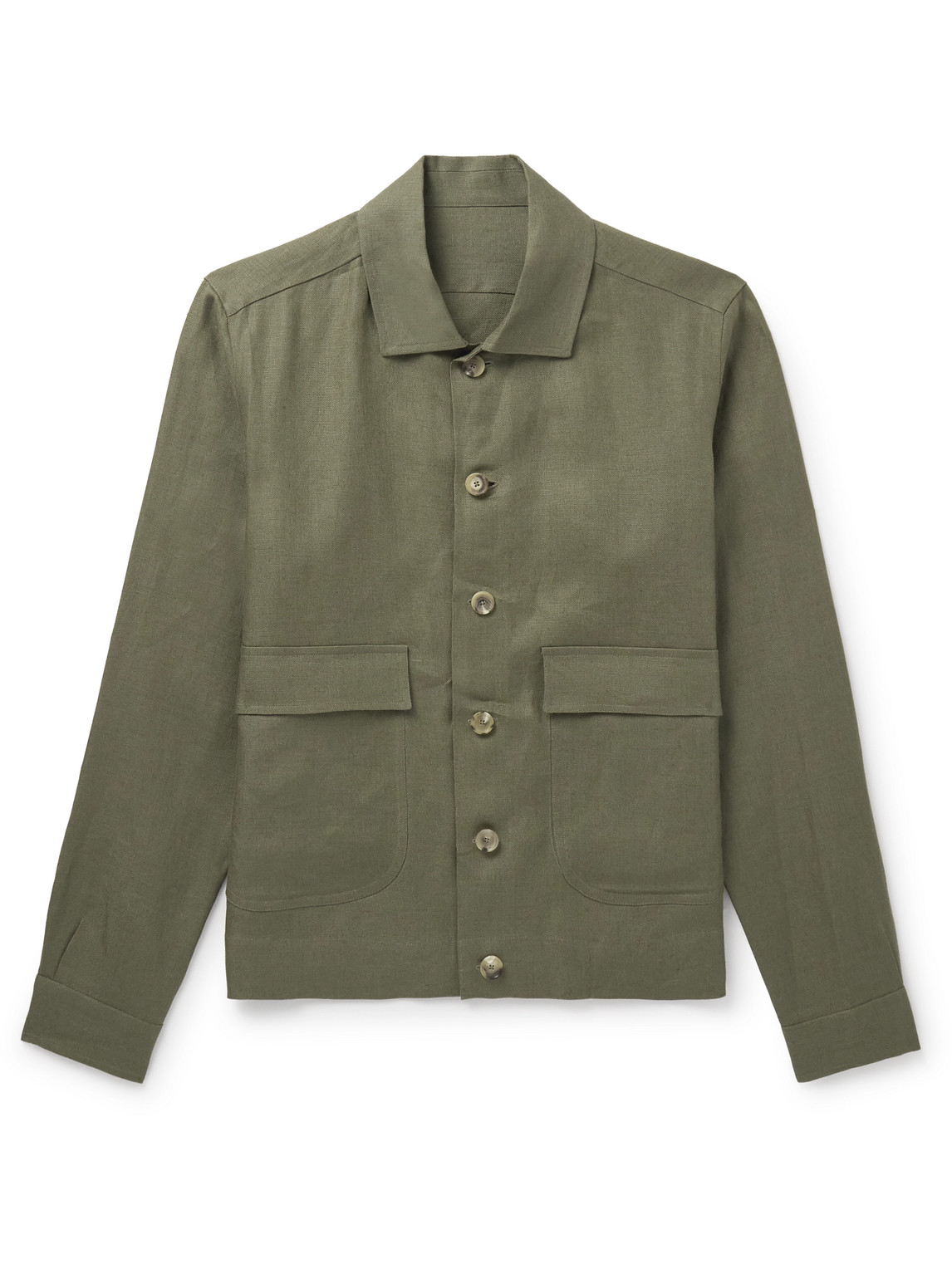 Shop De Petrillo Linen Jacket In Green
