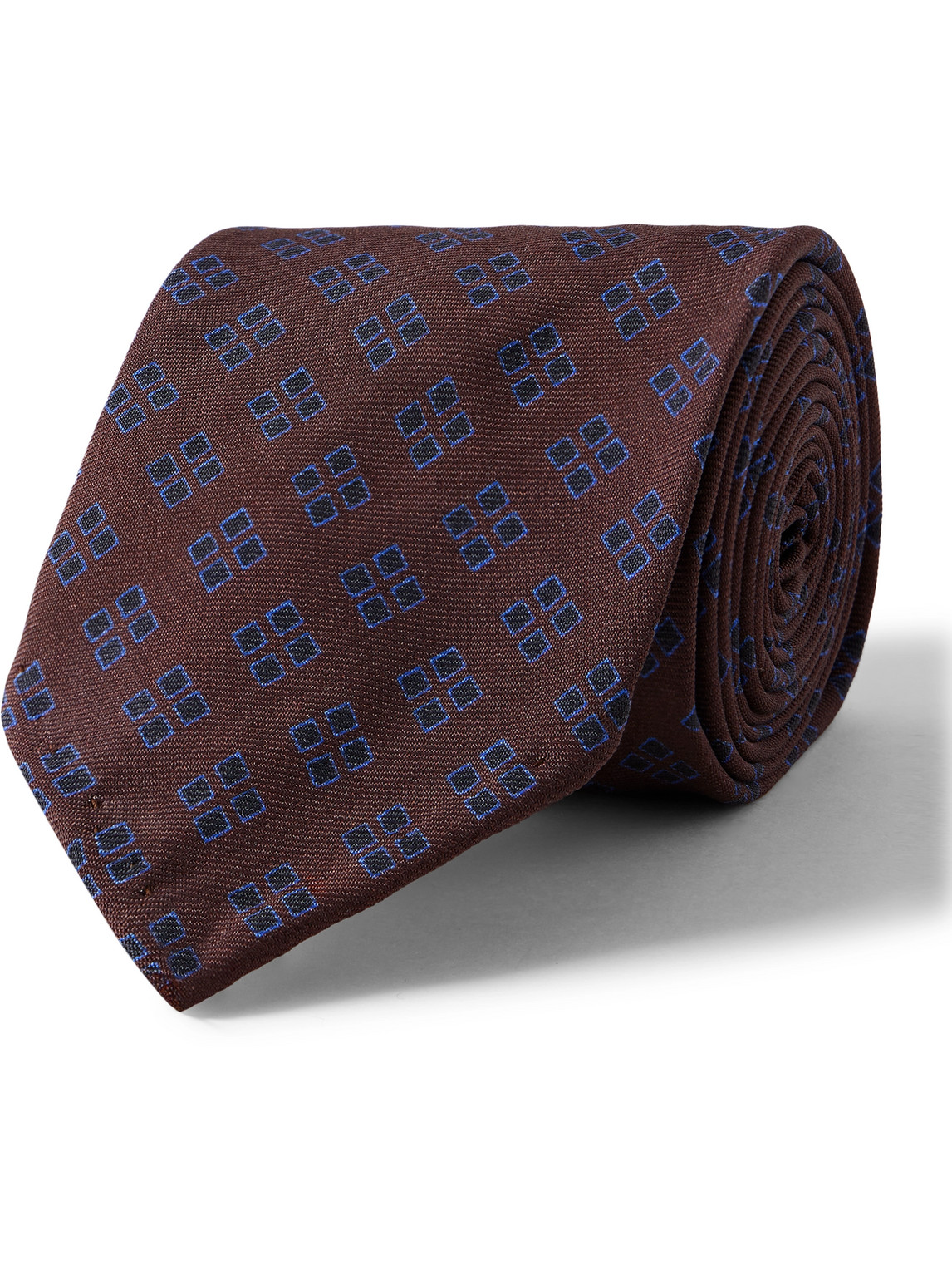 Rubinacci 7.5cm Silk-jacquard Tie In Brown