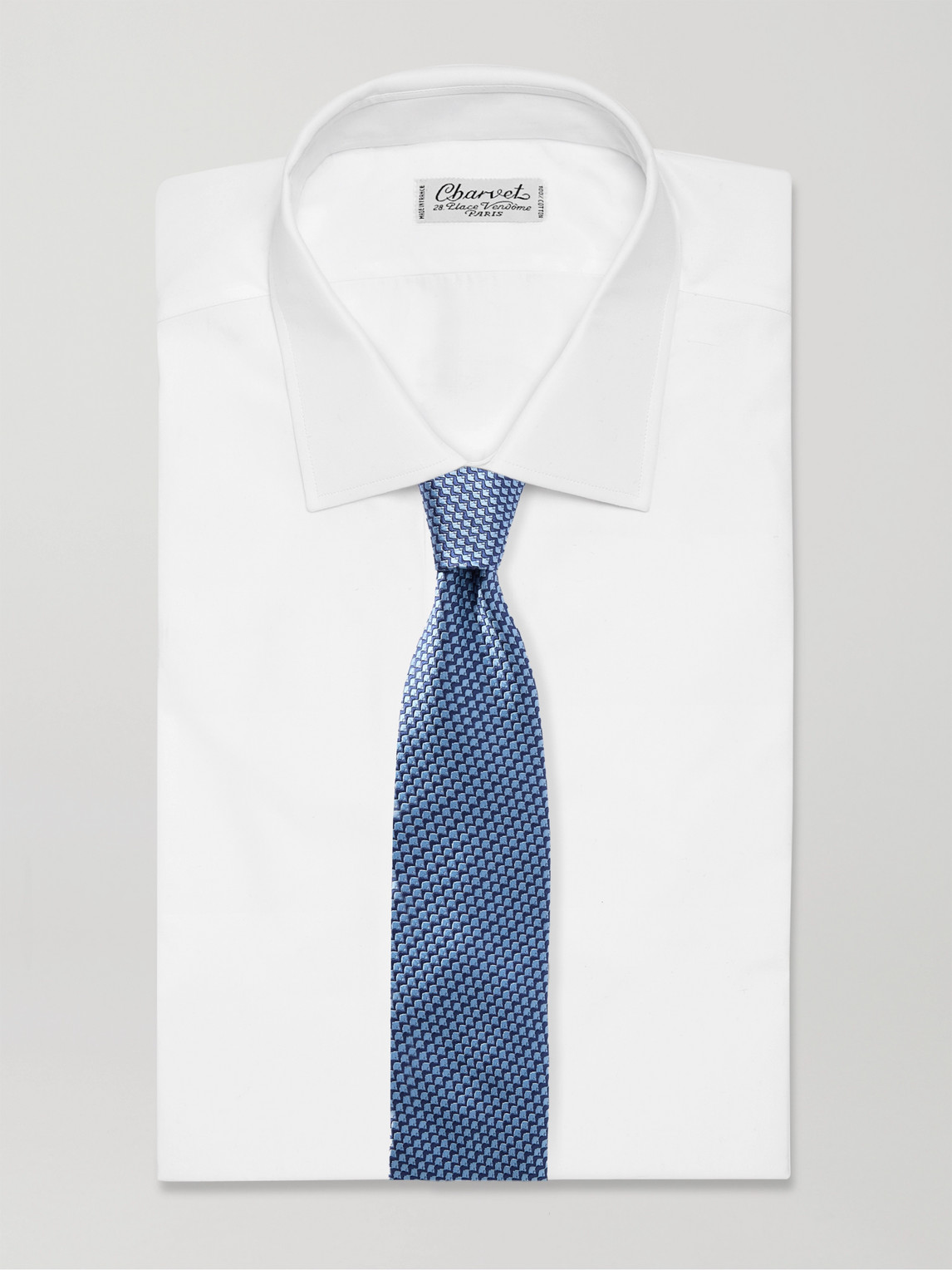 Shop Charvet 8.5cm Silk-jacquard Tie In Blue