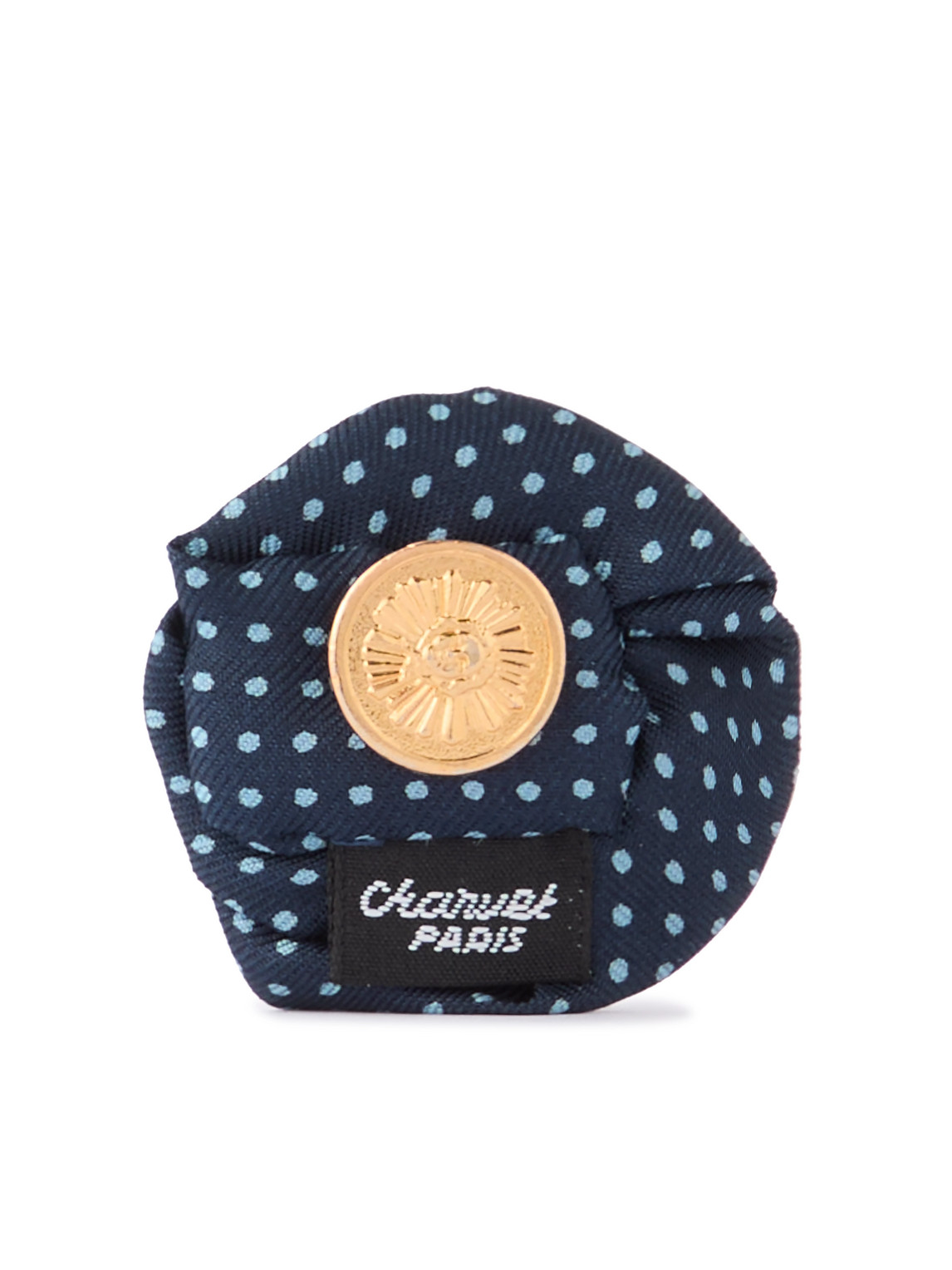 Charvet Polka-dot Silk-faille Lapel Pin In Blue