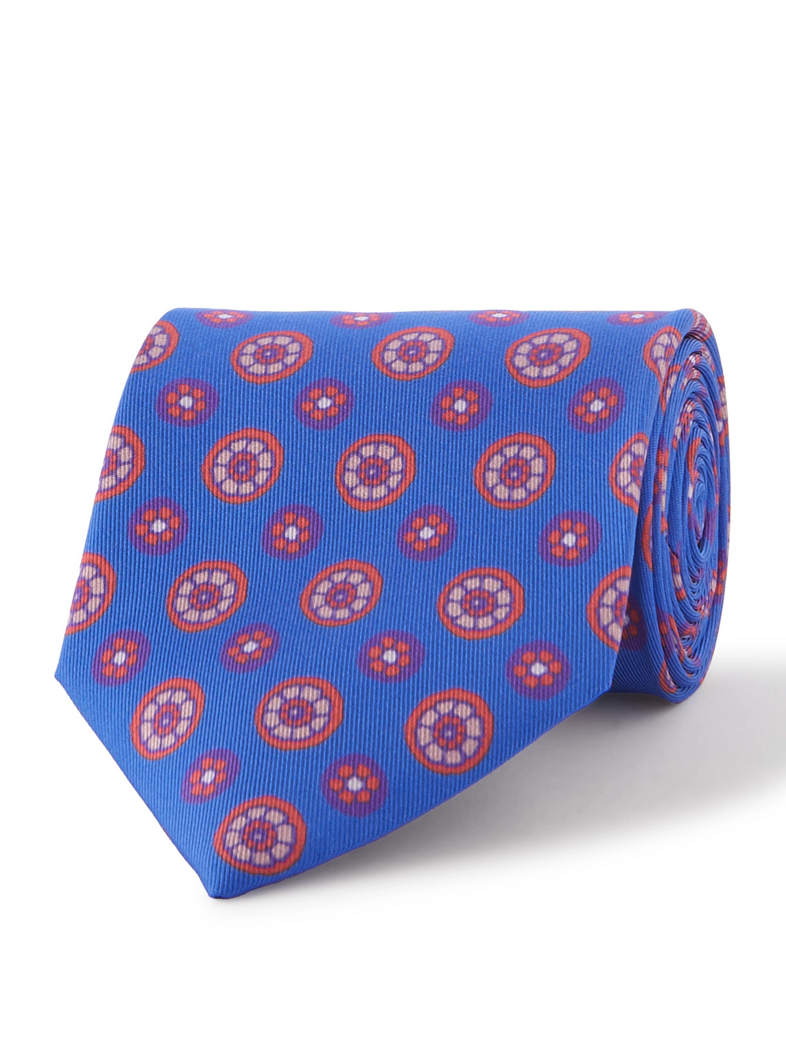 Charvet 8.5cm Printed Silk-twill Tie In Blue
