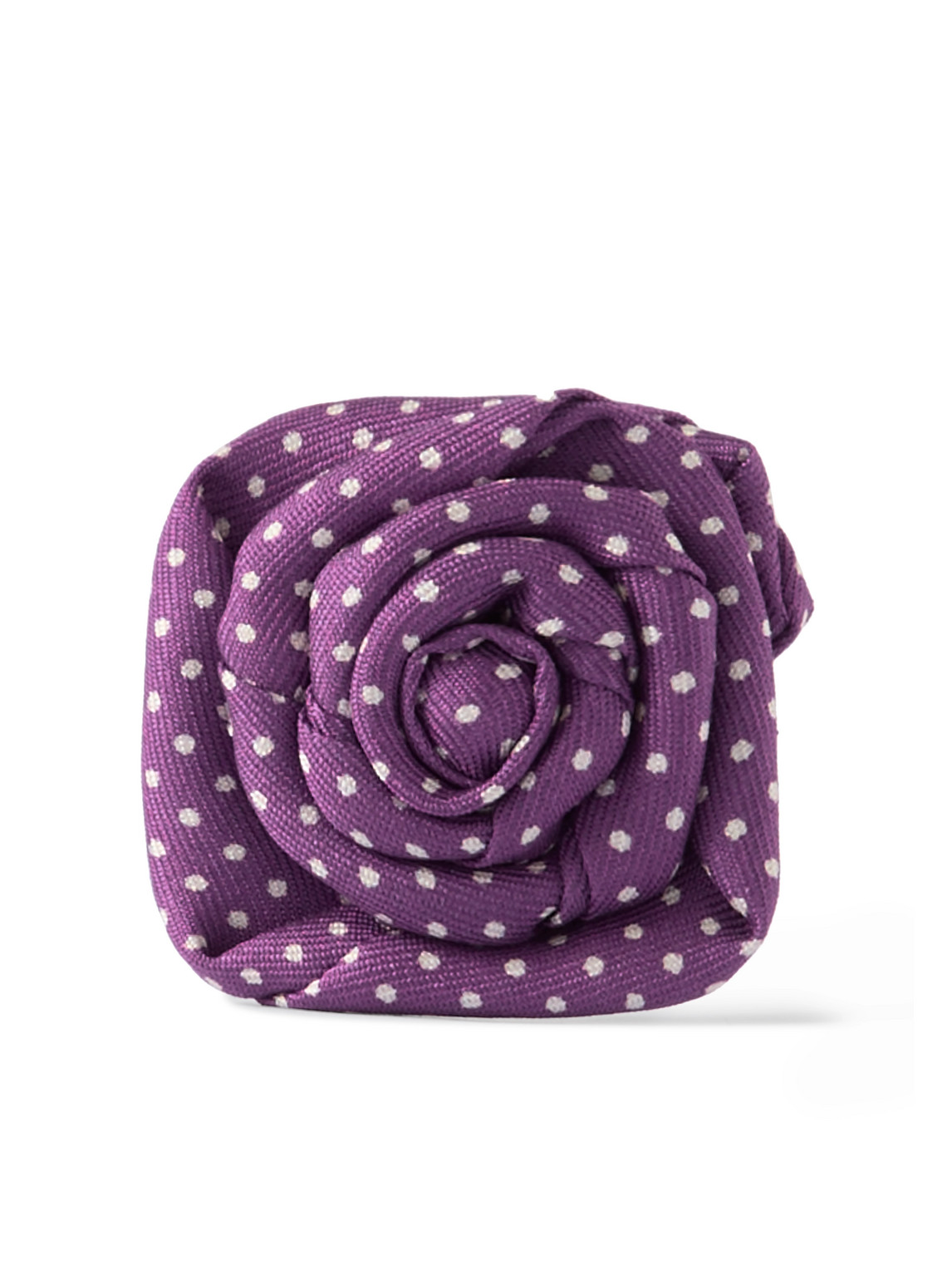 Charvet Polka-dot Silk-faille Lapel Pin In Purple