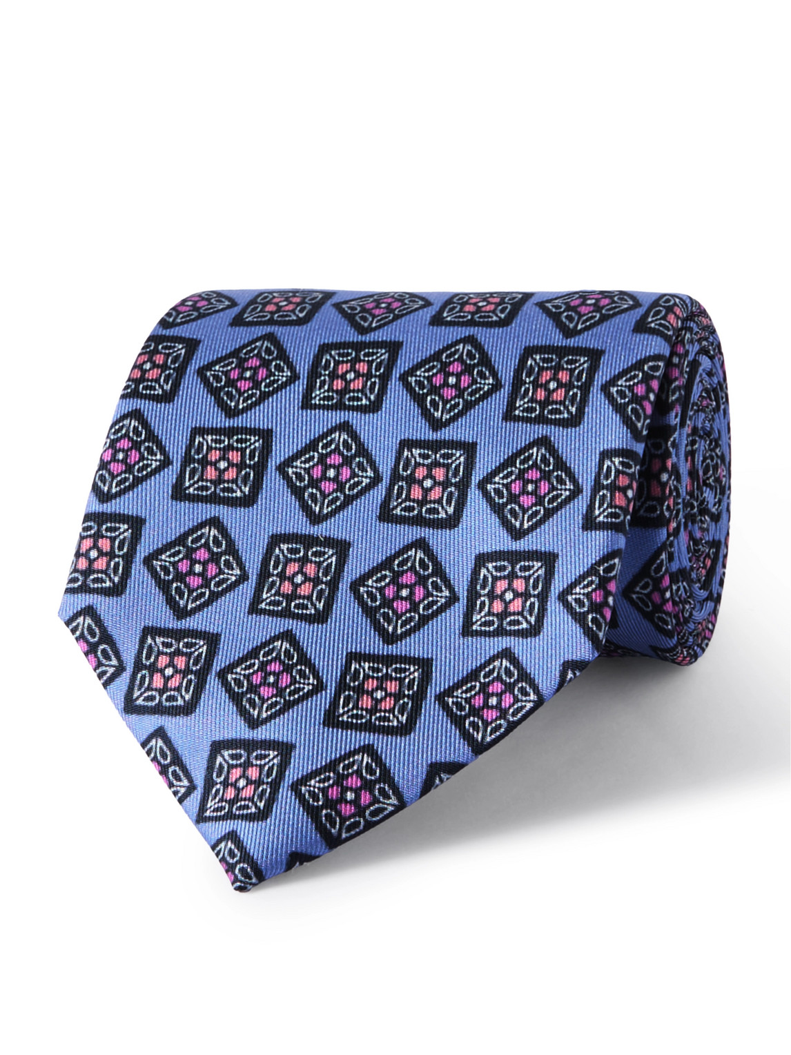 Charvet 8.5cm Printed Silk-twill Tie In Blue