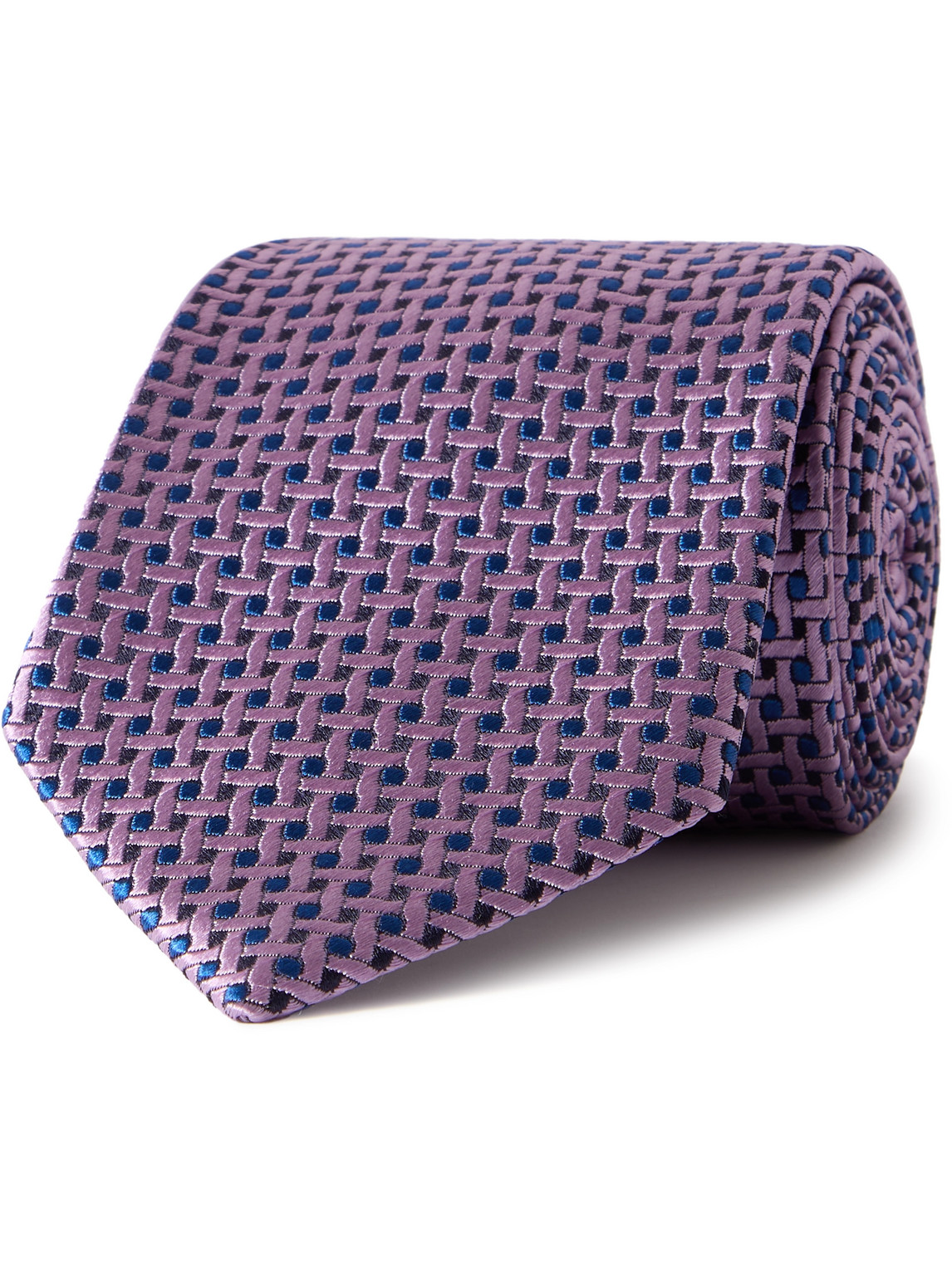 Charvet 8.5cm Silk-jacquard Tie In Purple