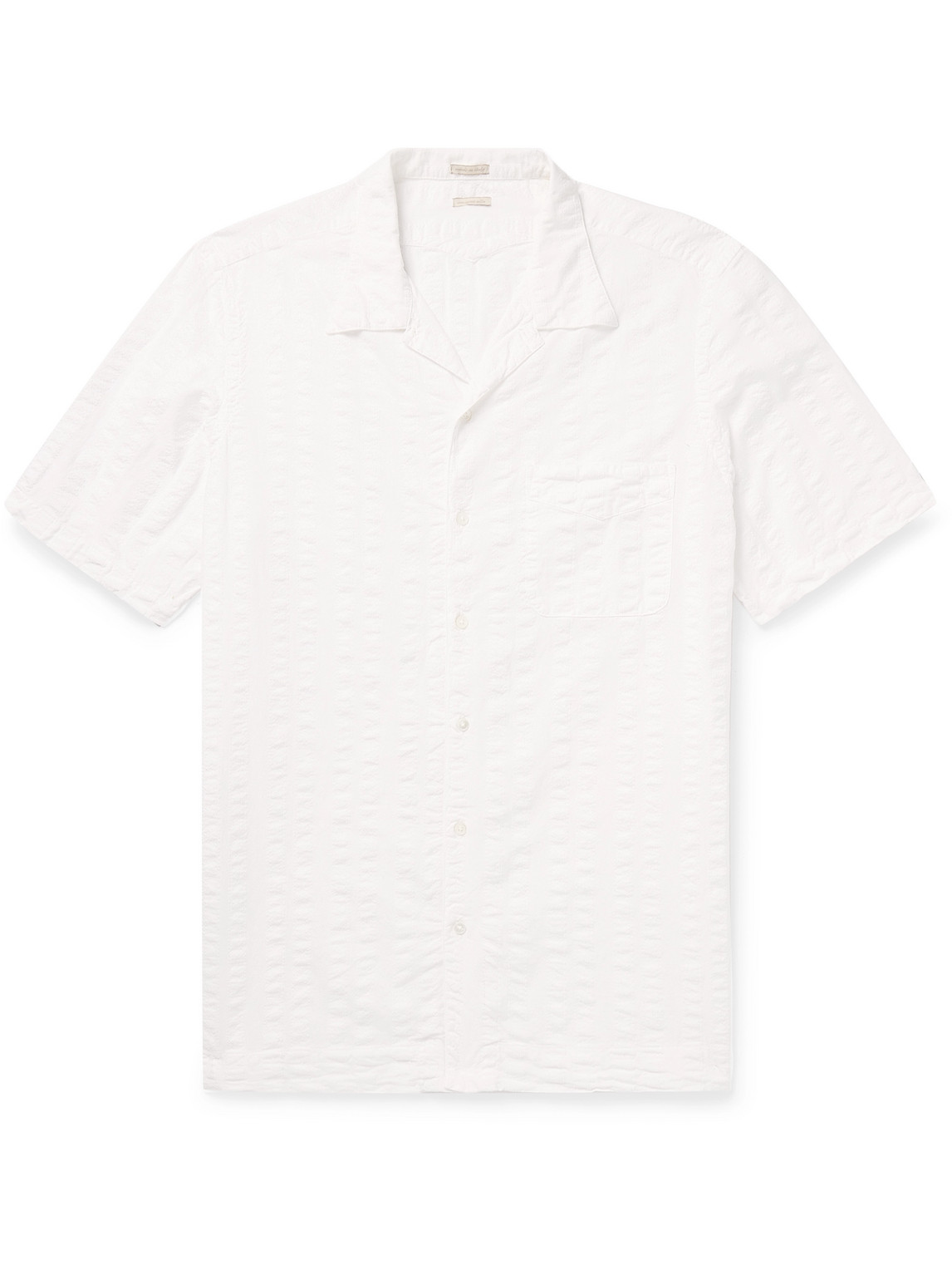 Shop Massimo Alba Venice Convertible-collar Striped Cotton-blend Seersucker Shirt In Unknown