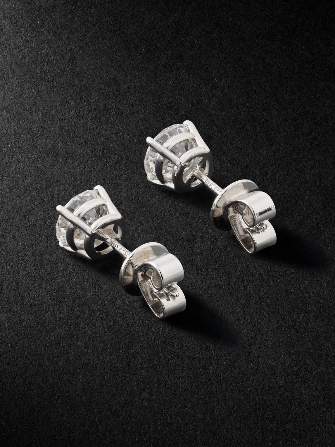 Shop Greg Yuna White Gold Diamond Earrings In Silver