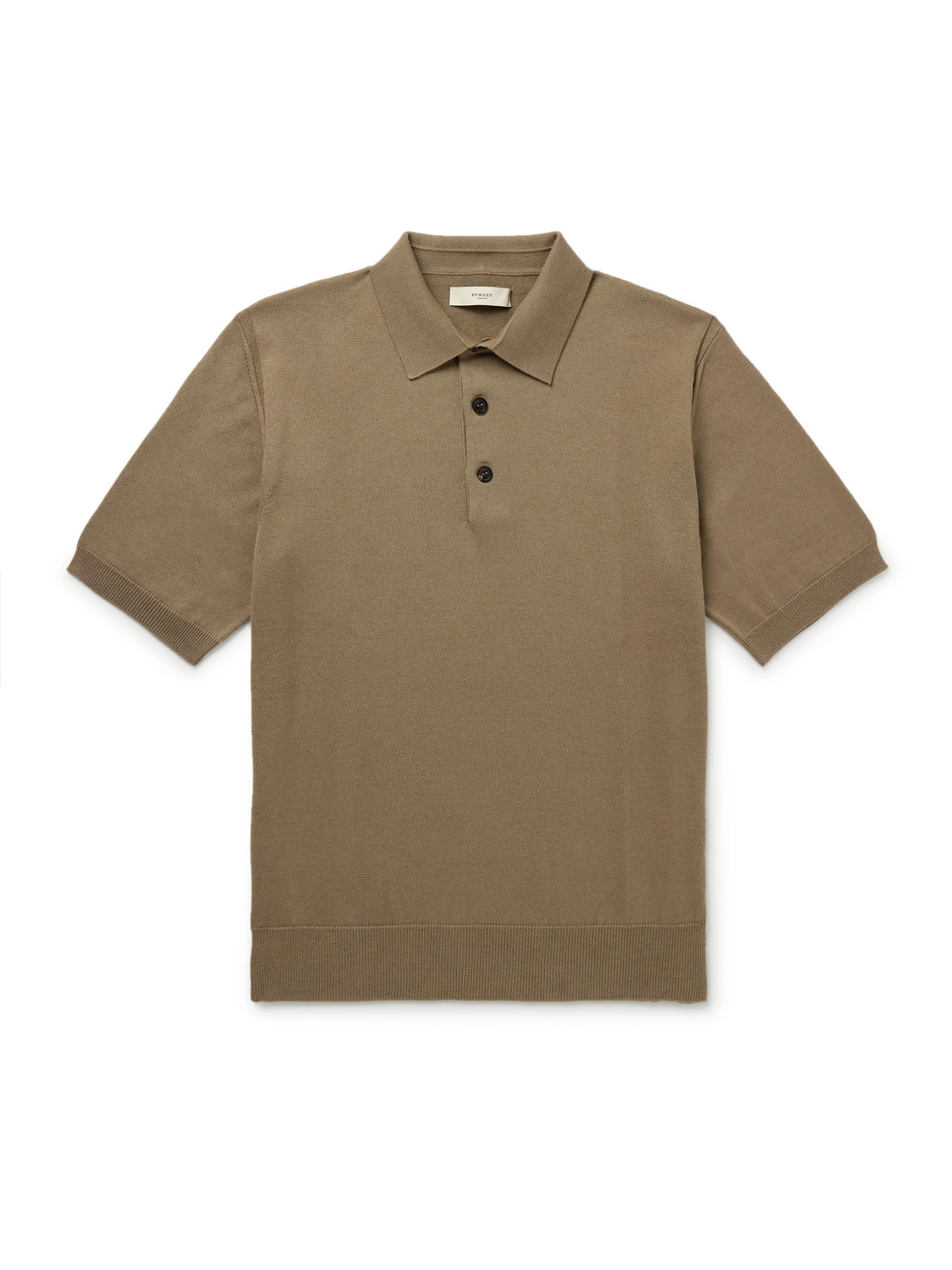 Shop Purdey Cotton And Cashmere-blend Polo Shirt In Green