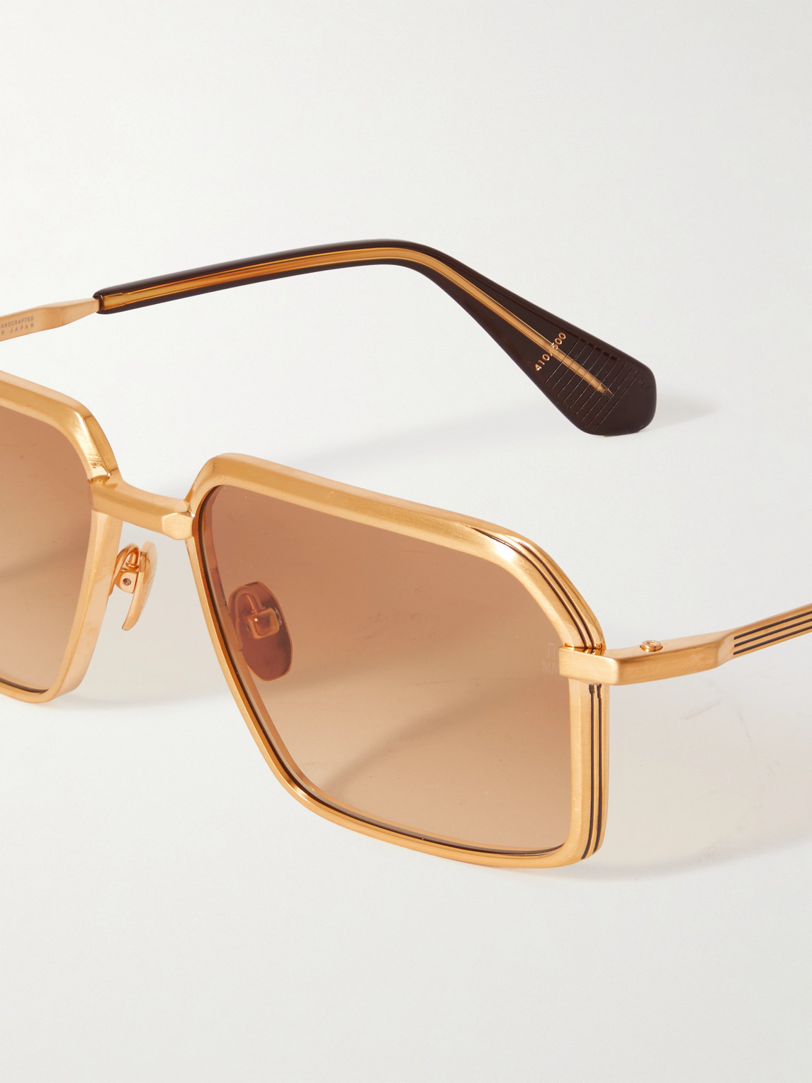Shop Jacques Marie Mage Vasco Square-frame Gold-tone Sunglasses