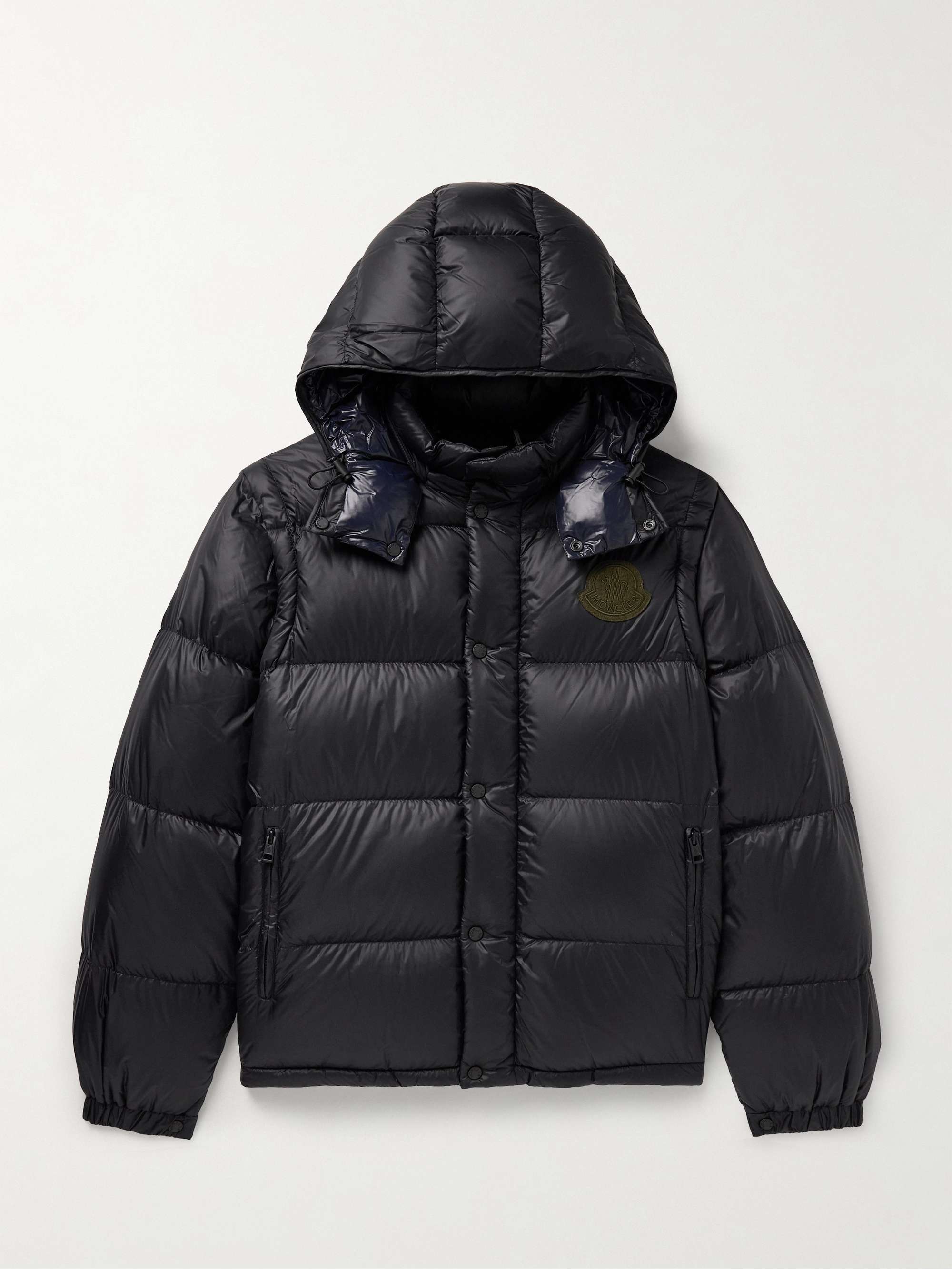 Moncler black fur hooded jacket men's best sale