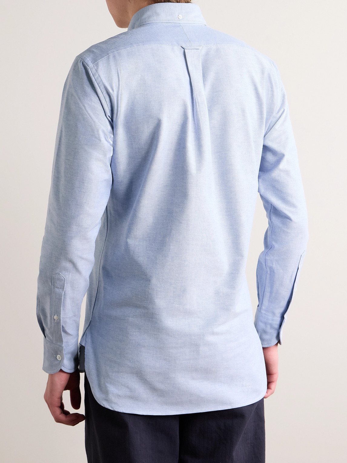 Shop Drake's Slim-fit Button-down Collar Cotton Oxford Shirt In Blue