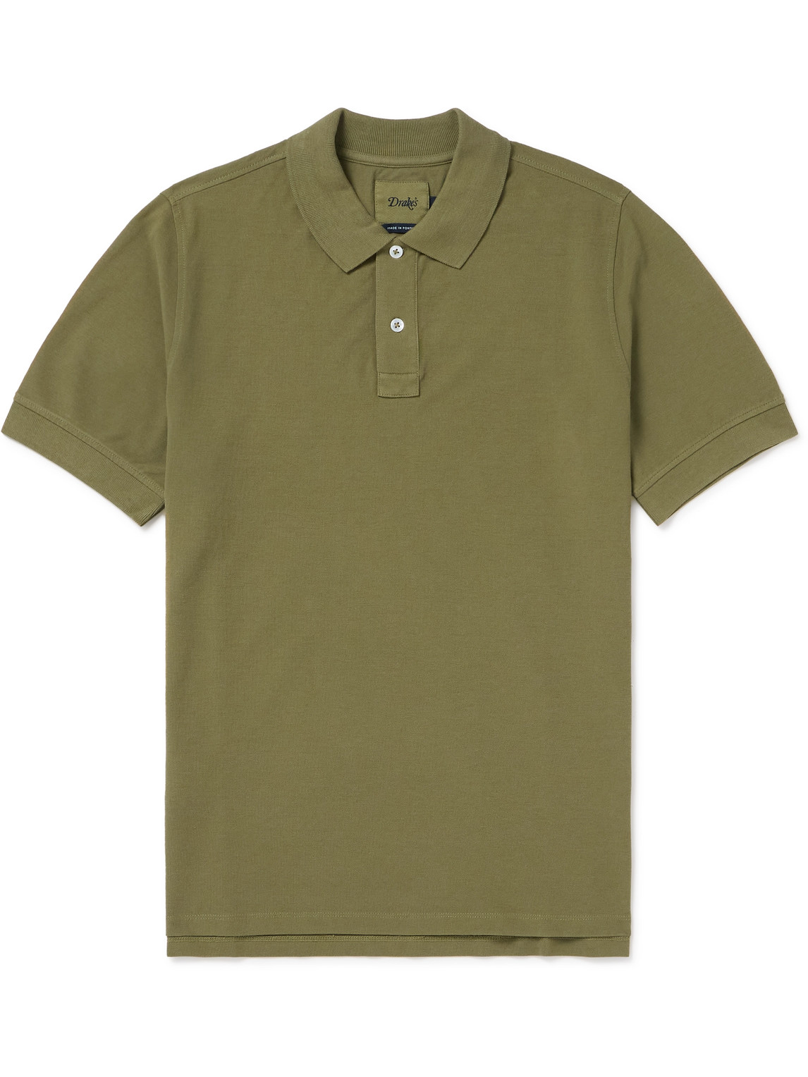 Drake's Cotton-piqué Polo Shirt In Green