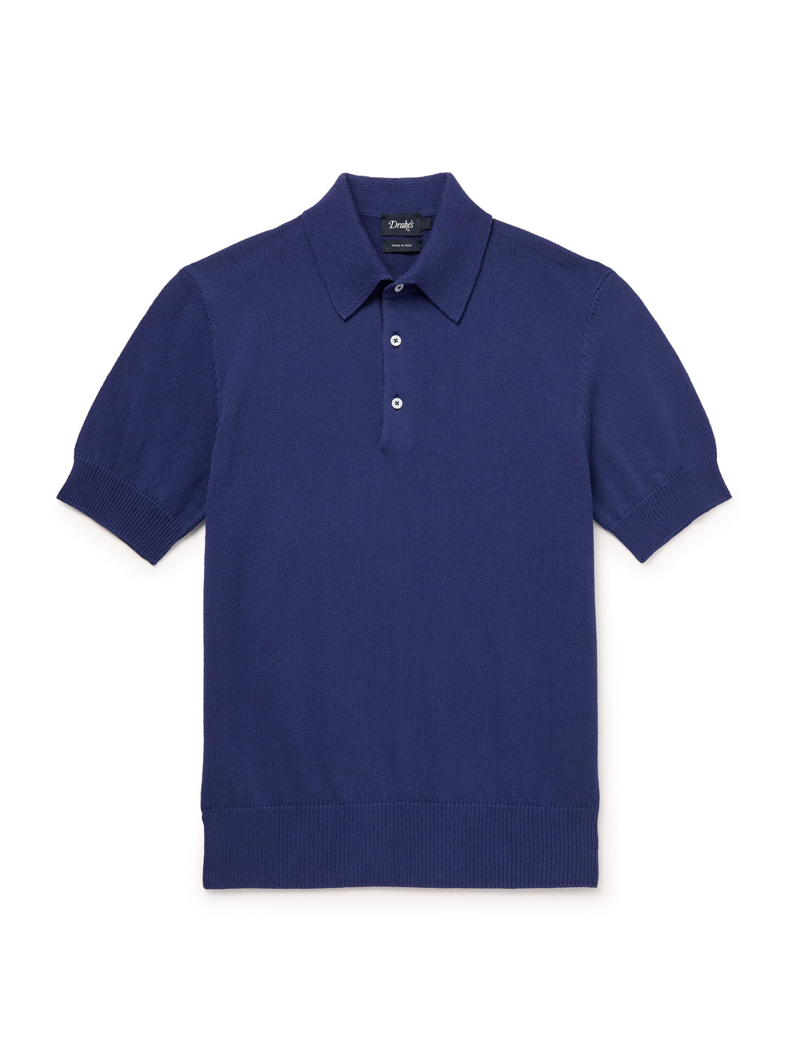 Drake's Cotton Polo Shirt In Blue