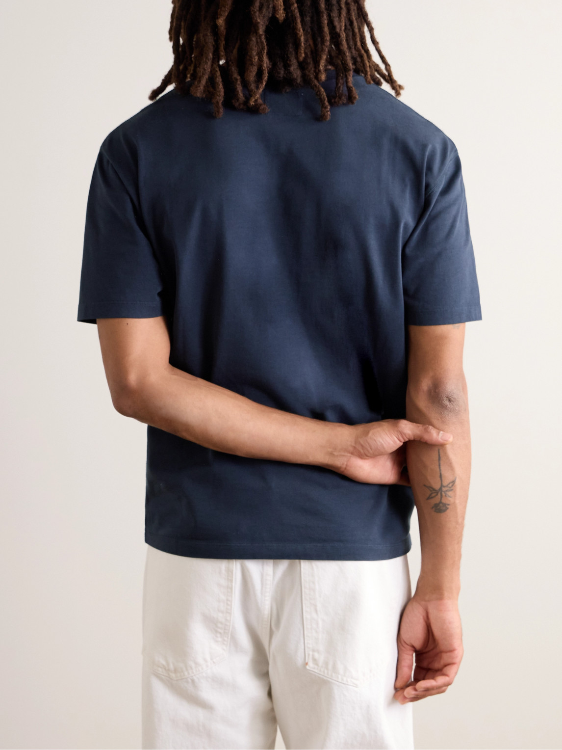 Shop Drake's Cotton-jersey T-shirt In Blue