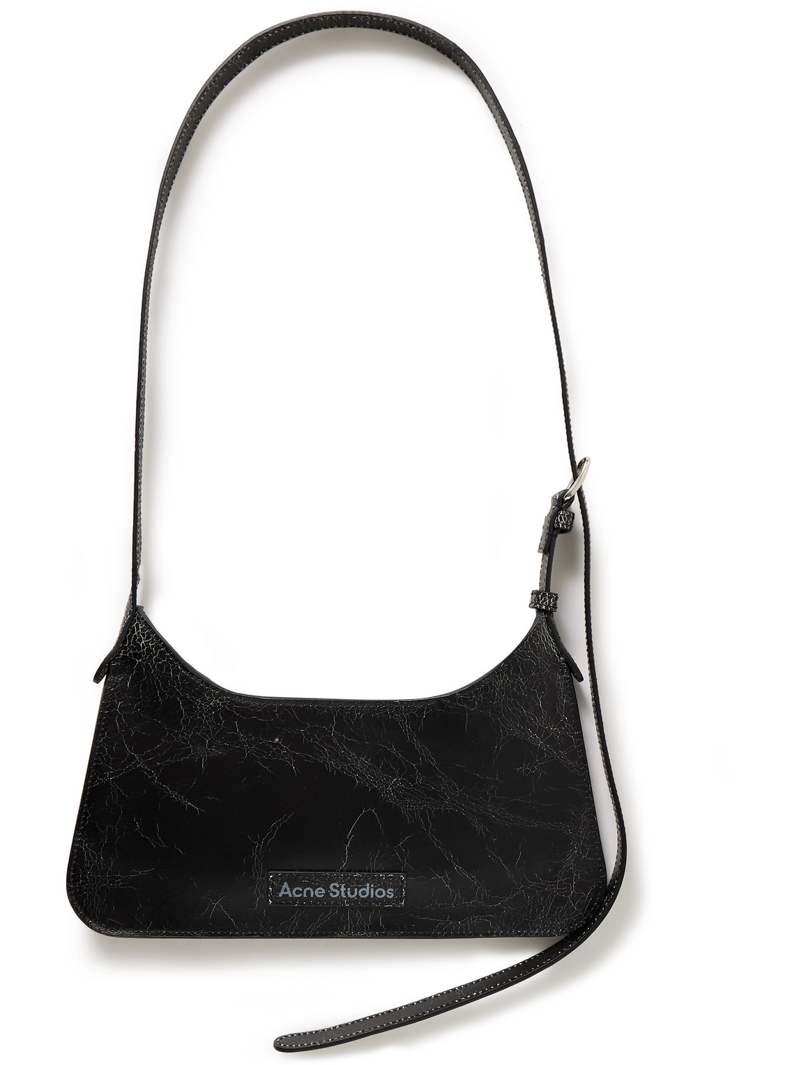 Acne Studios Platt Mini Cracked-leather Messenger Bag In Black