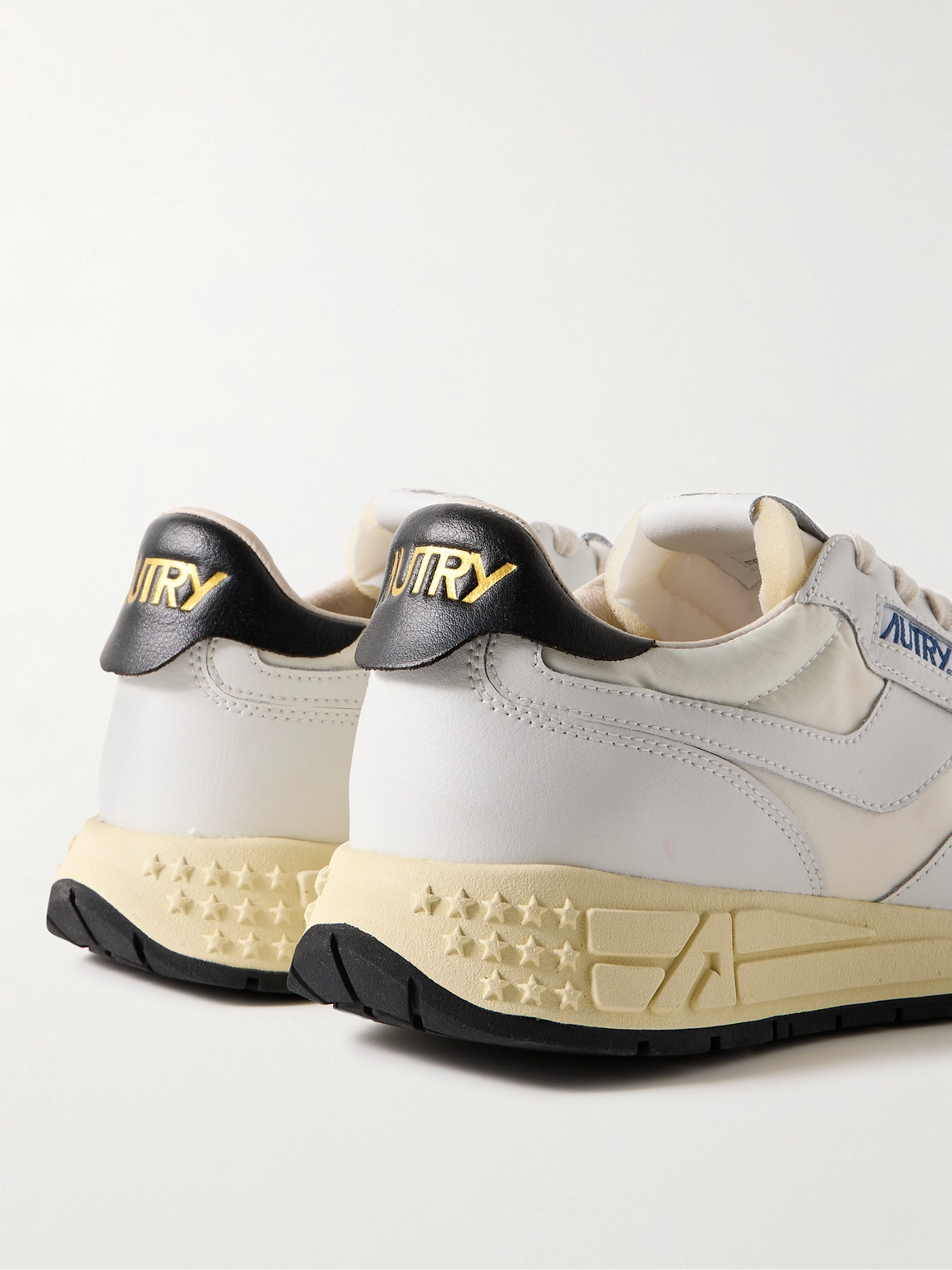 Shop Autry Reelwind Leather And Nylon Sneakers In Neutrals