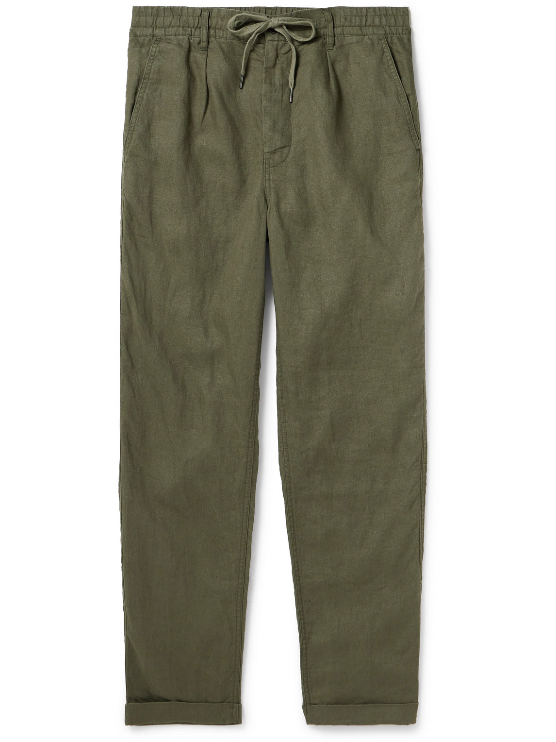 Polo Ralph Lauren Straight-leg Linen Drawstring Trousers In Green