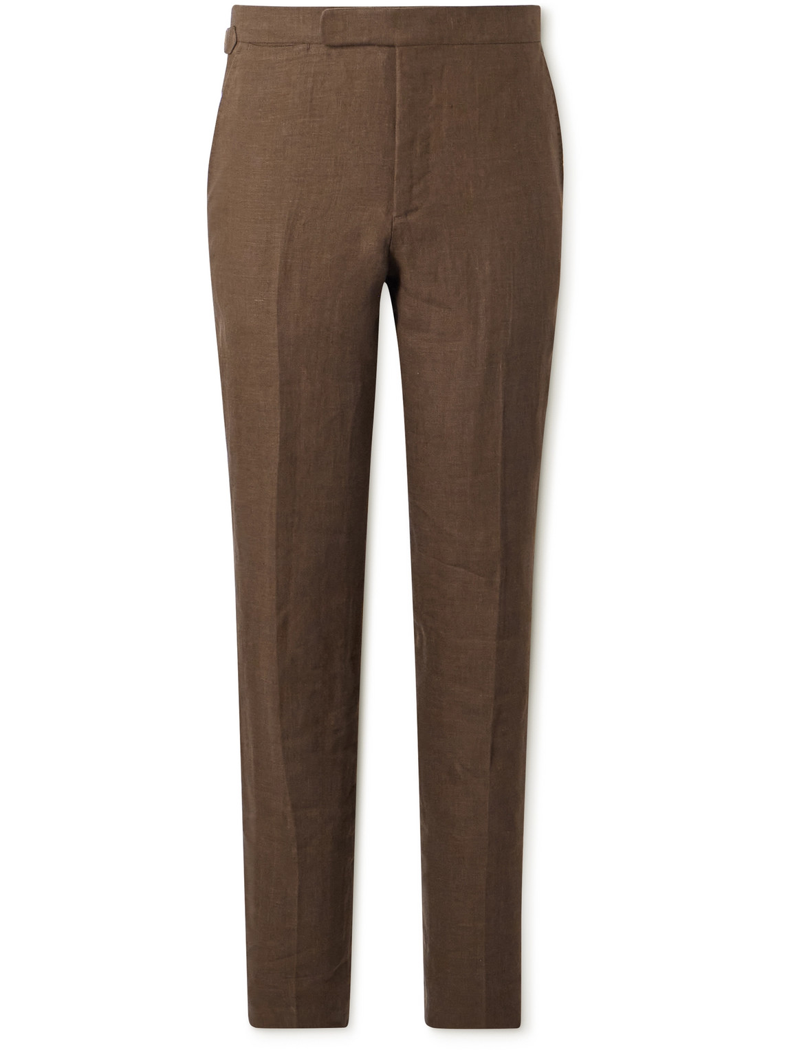 Polo Ralph Lauren Straight-leg Linen Suit Trousers In Brown