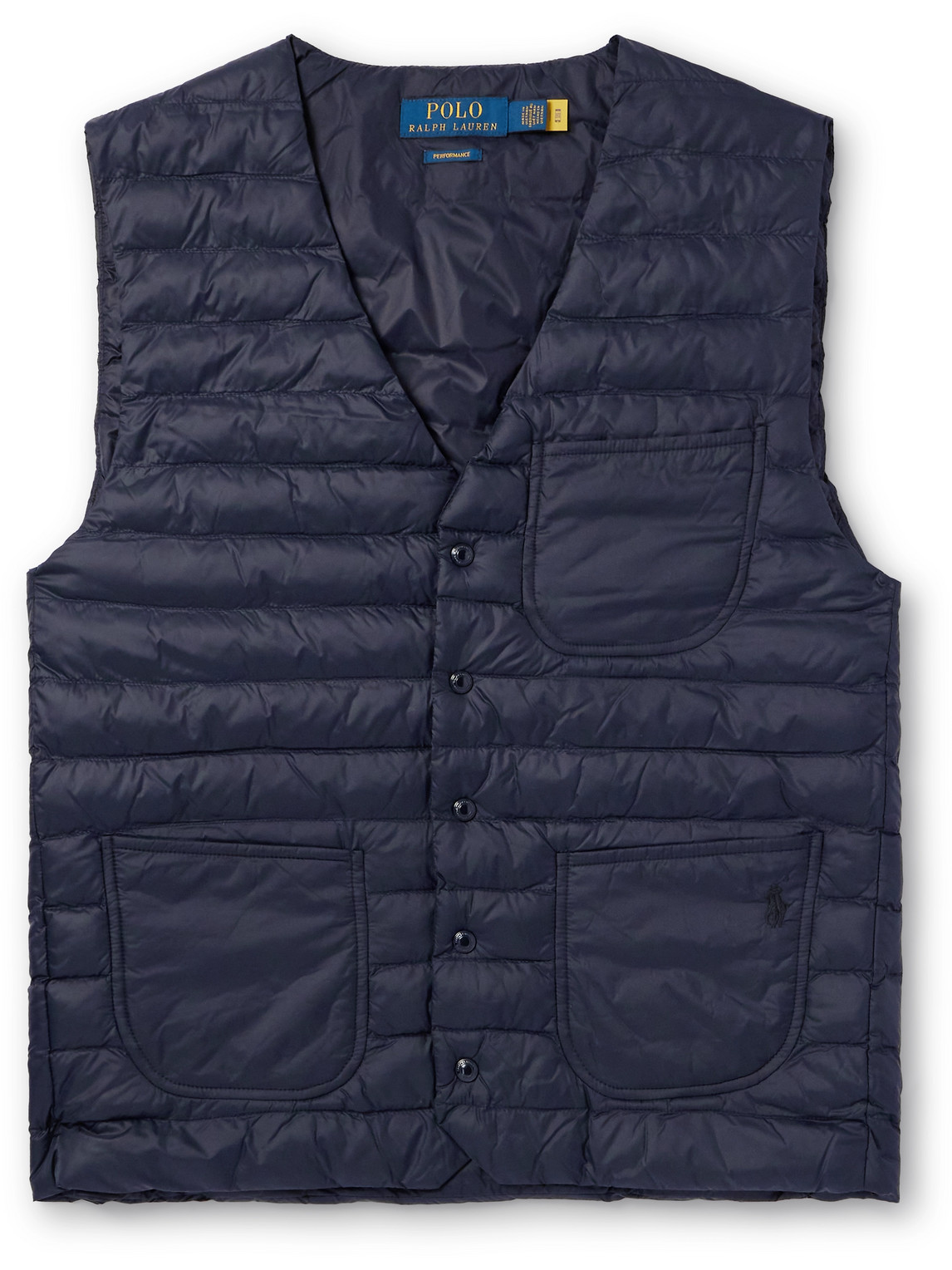 Polo Ralph Lauren Slim-fit Logo-embroidered Quilted Recycled-shell Gilet In Blue