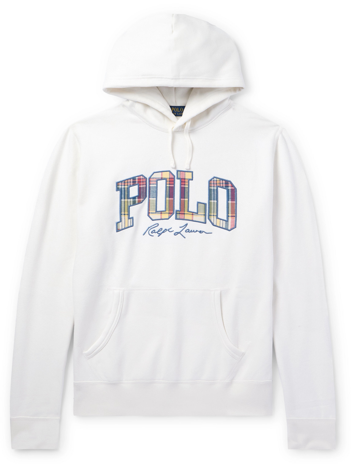 Polo Ralph Lauren Logo-appliquéd Embroidered Cotton-blend Jersey Hoodie In White