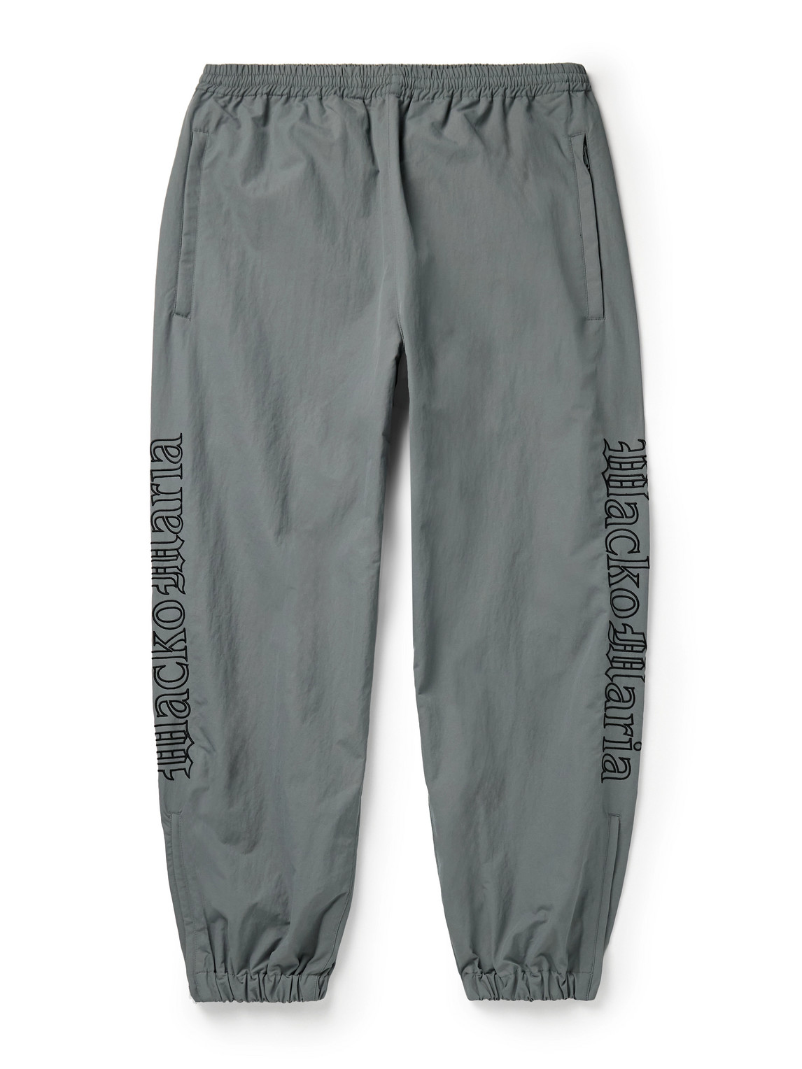Wacko Maria Logo-embroidered Nylon Track Pants In Gray